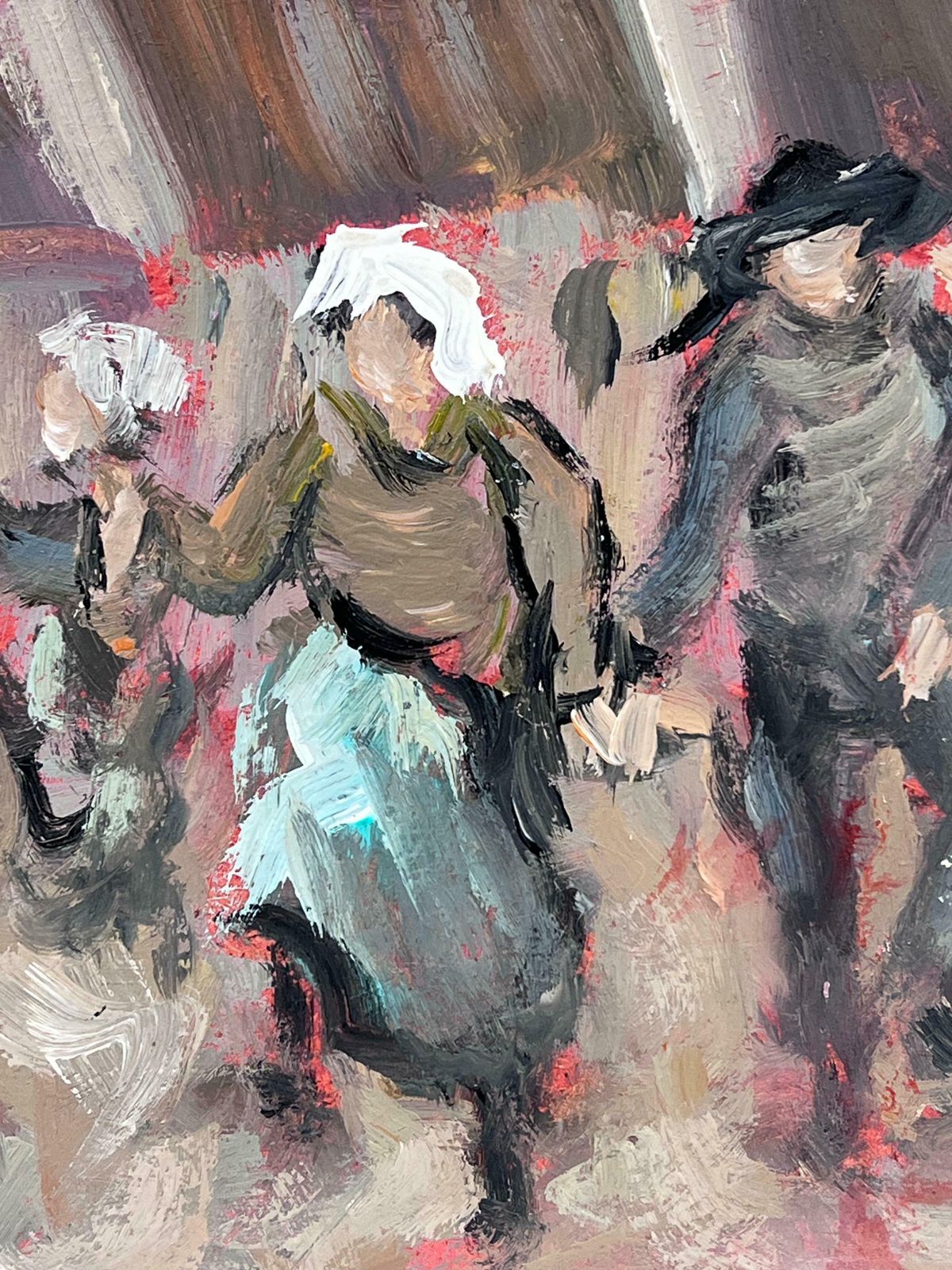 Fanch Leltraditional Village Dance Figures In Motion Celebrating In A Rustic Courtyard 20th Century photo vinterior