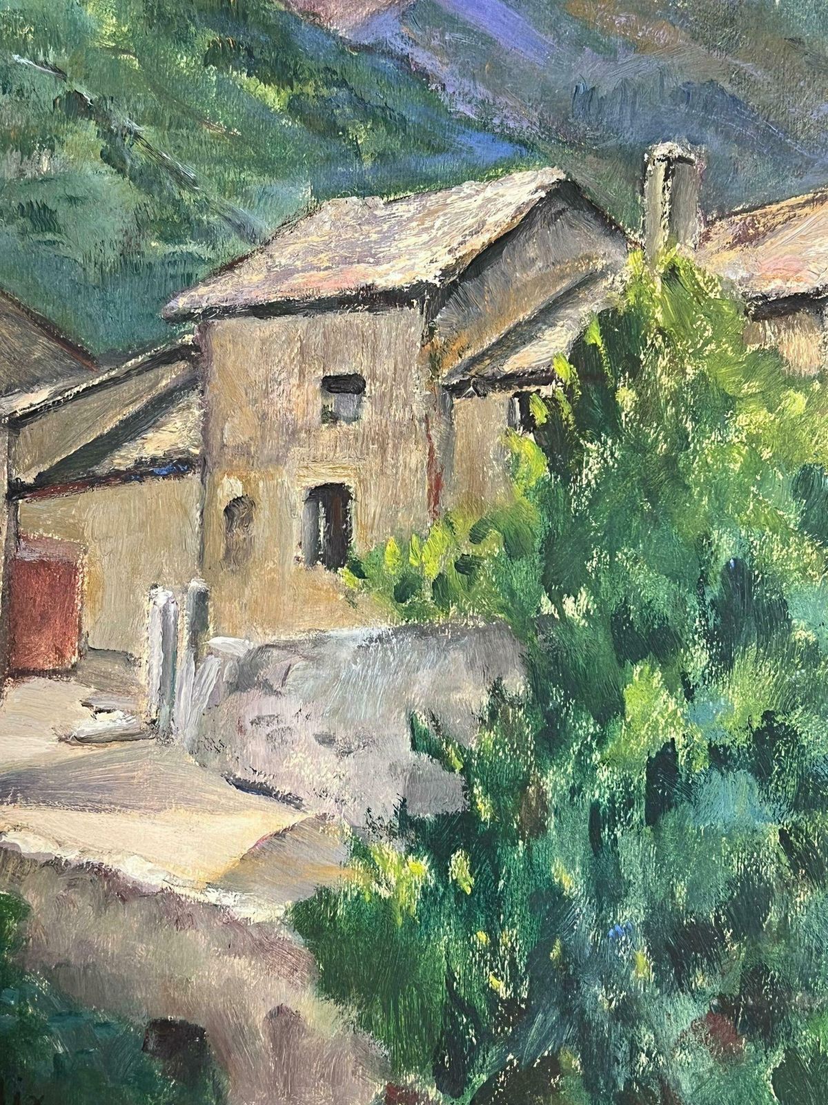 Louise Alix1930's French Impressionist Stone Houses In Purple Green Mountains 1930's photo 687.0