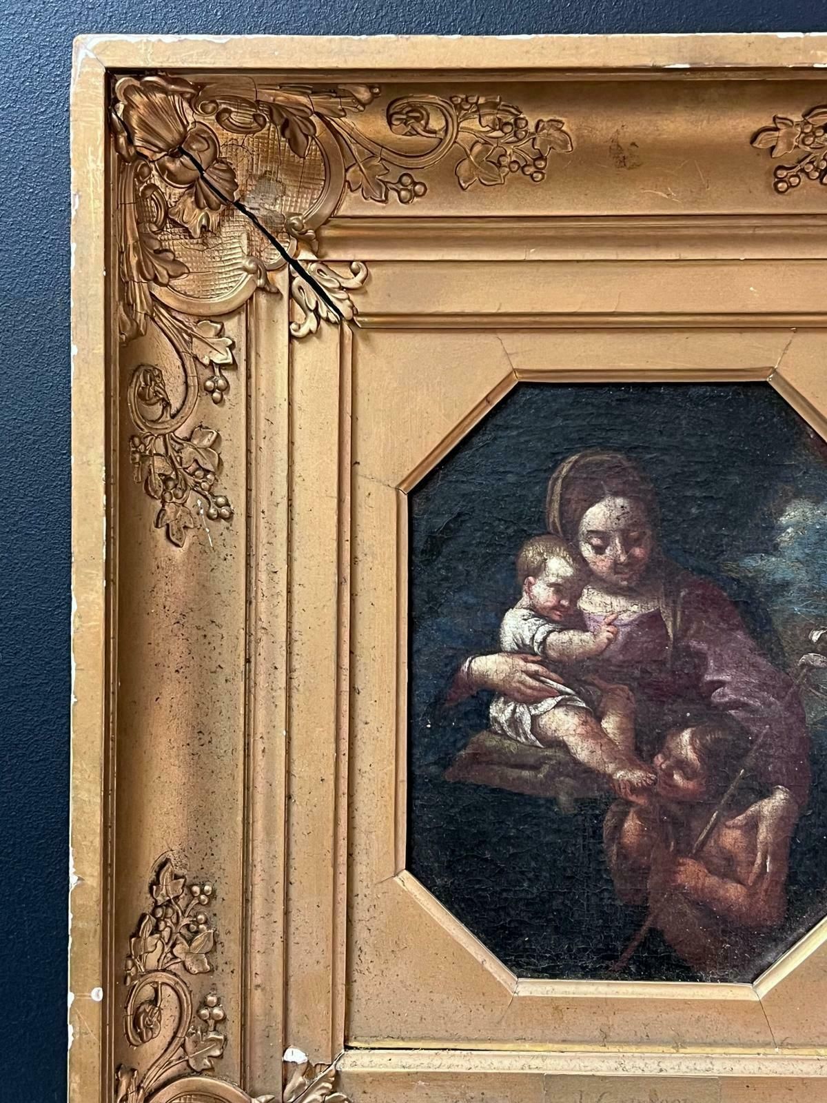18th Century Italian Old Masterthe Madonna With Christ Child & St. John Fine 18th Century Italian Old Master photo vinterior