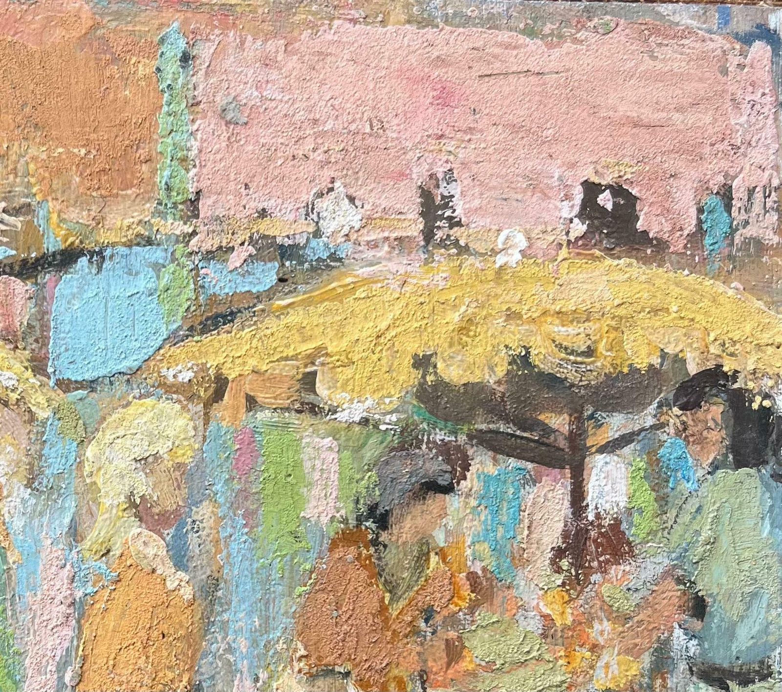 Fanch Lelfrench Oil Painting Of Market Scene In Impressionist Style With Flower Sellers20th Century photo buy