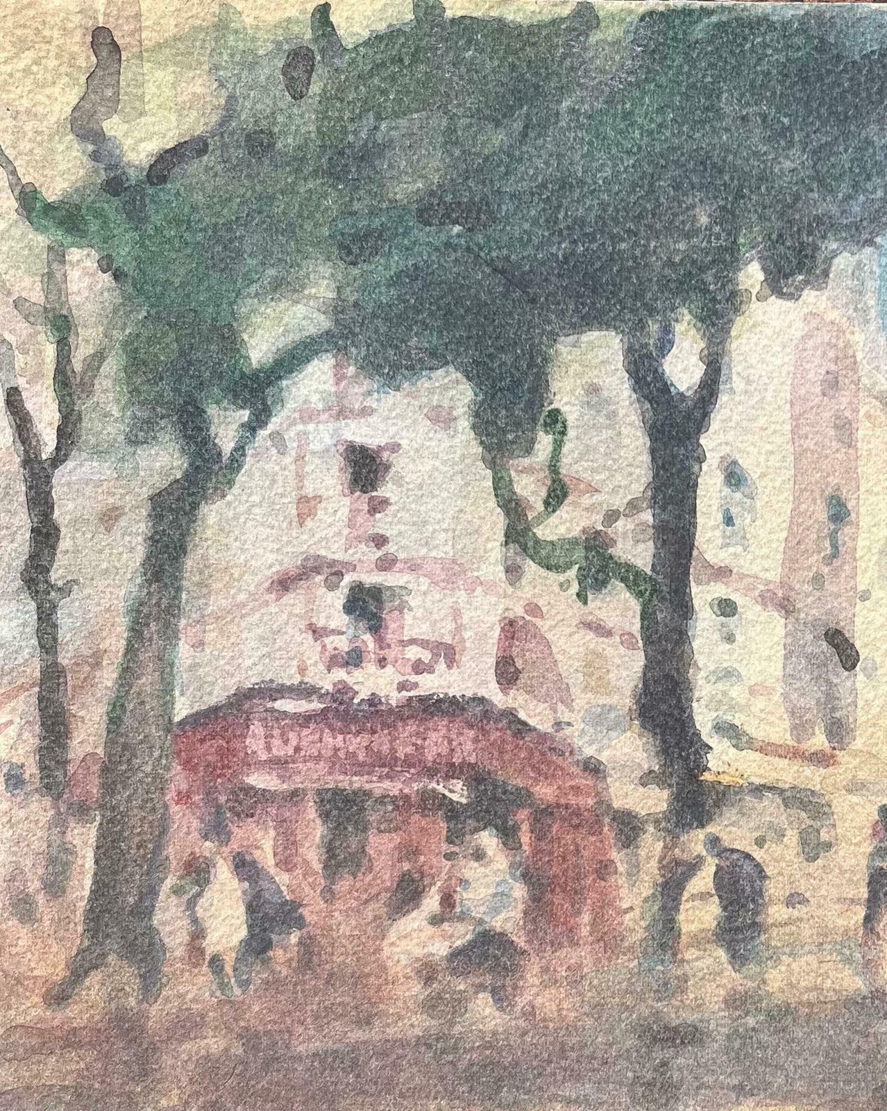 Maurice Mazeiliefrench Impressionist Watercolor Of A Street Scene With Trees And Buildings2019 photo 244.0