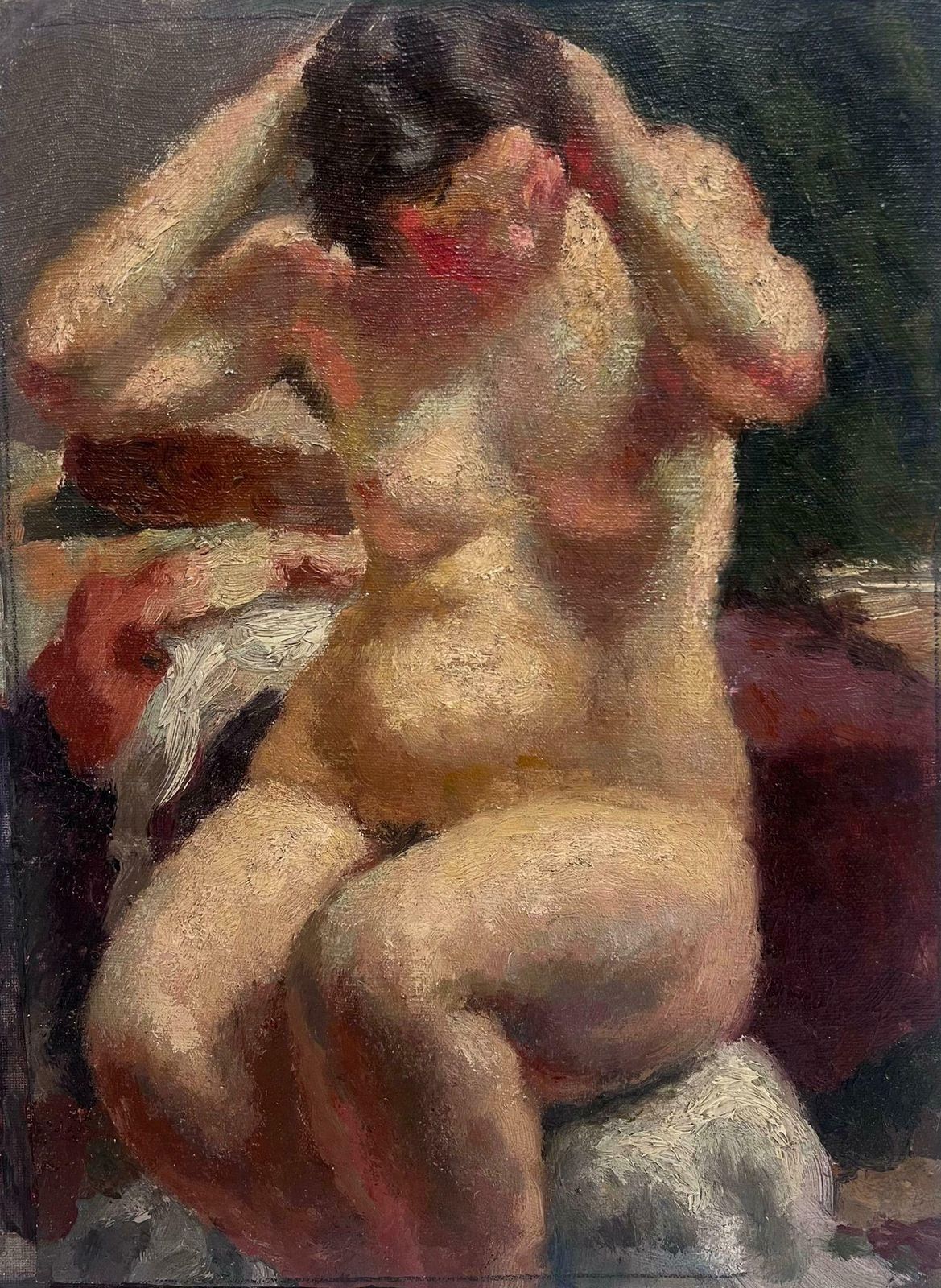 1900's French Post Impressionistvery Fine Quality C.1900's French Portrait Of Nude Lady Post Impressionist Workc. 1900's