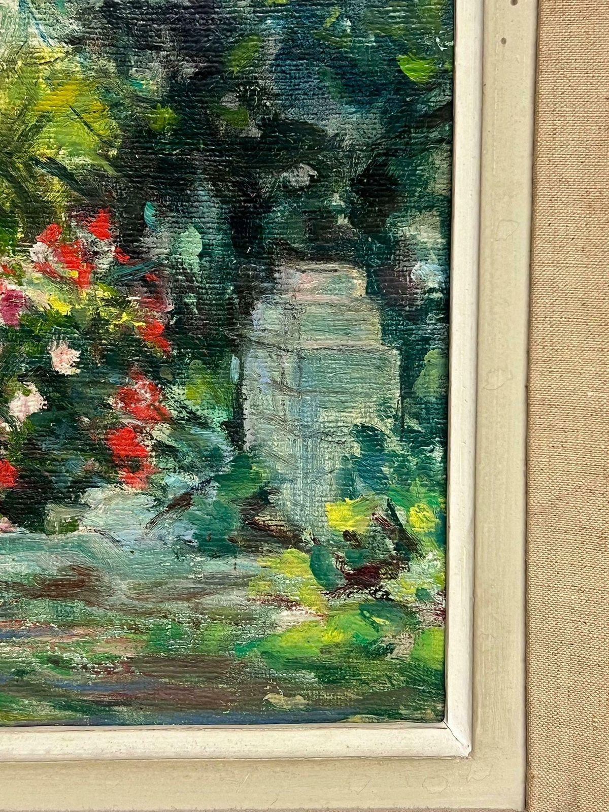 French School1950's French Impressionist Signed Oil View Renoirs Garden Cagnes Sur Mer France1955 photo vinterior