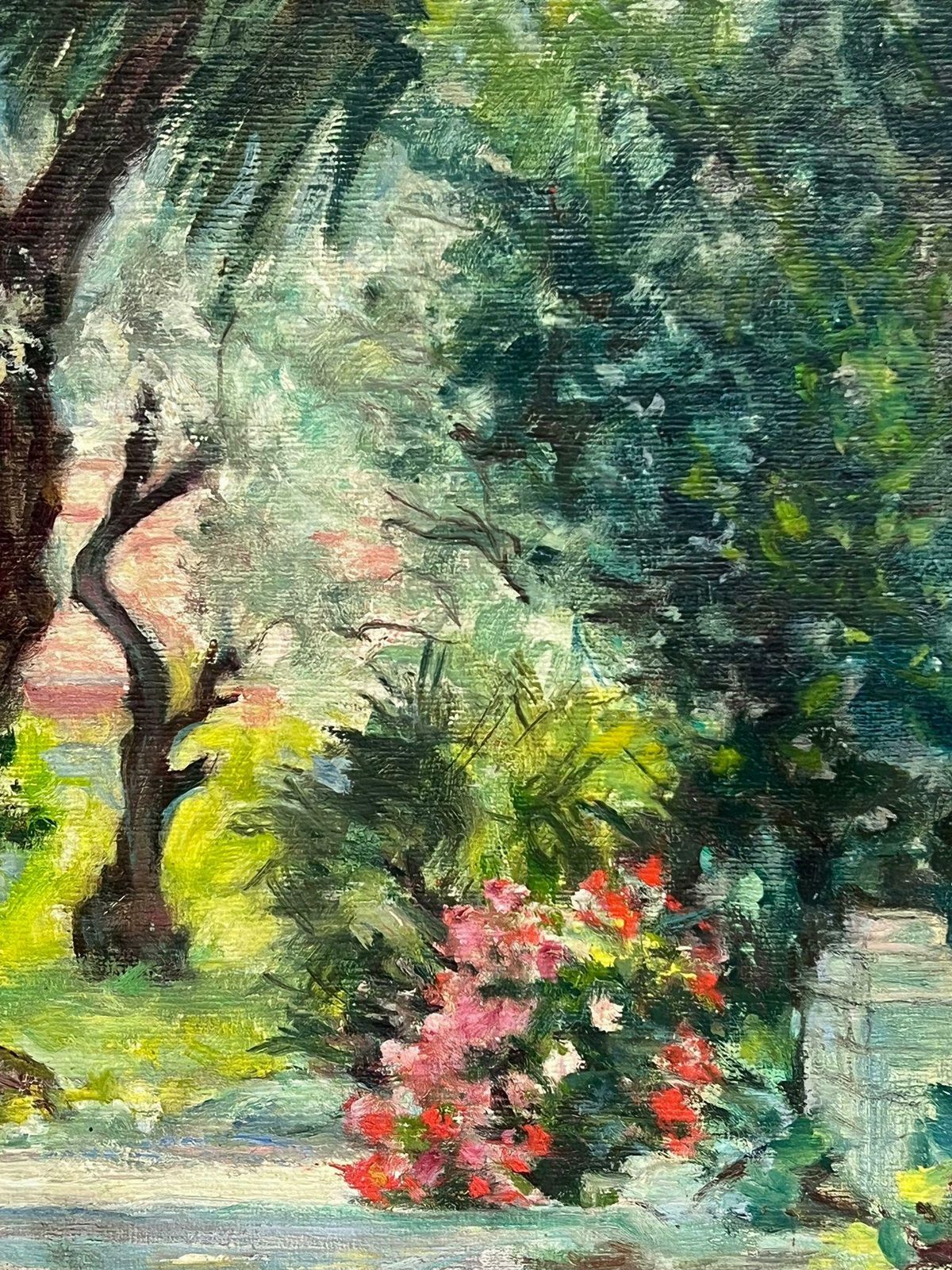 French School1950's French Impressionist Signed Oil View Renoirs Garden Cagnes Sur Mer France1955 photo buy