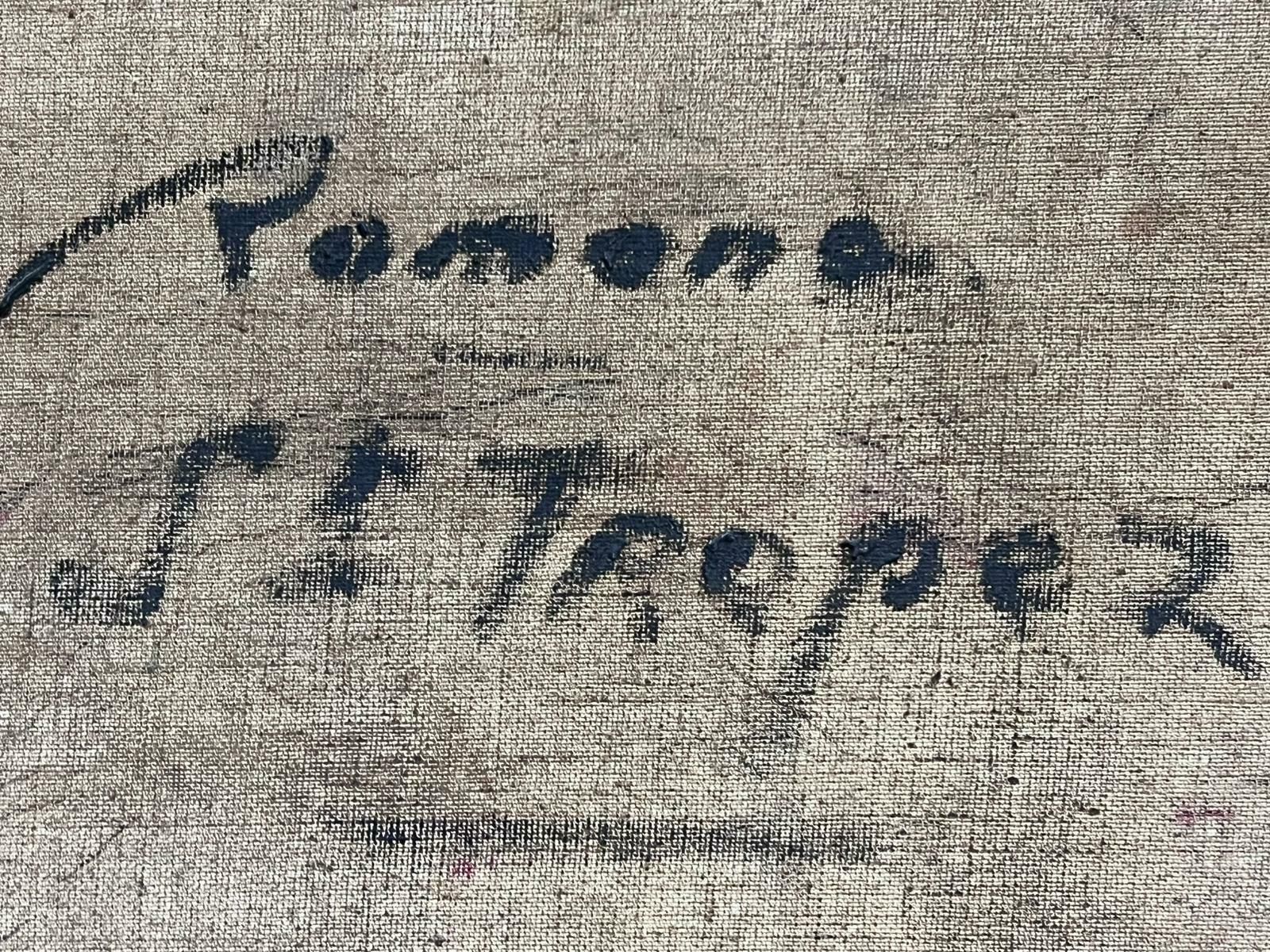 1300.0 French Schoolst Tropez 1950's French Signed Oil Modernist Expressionist Large Painting photo