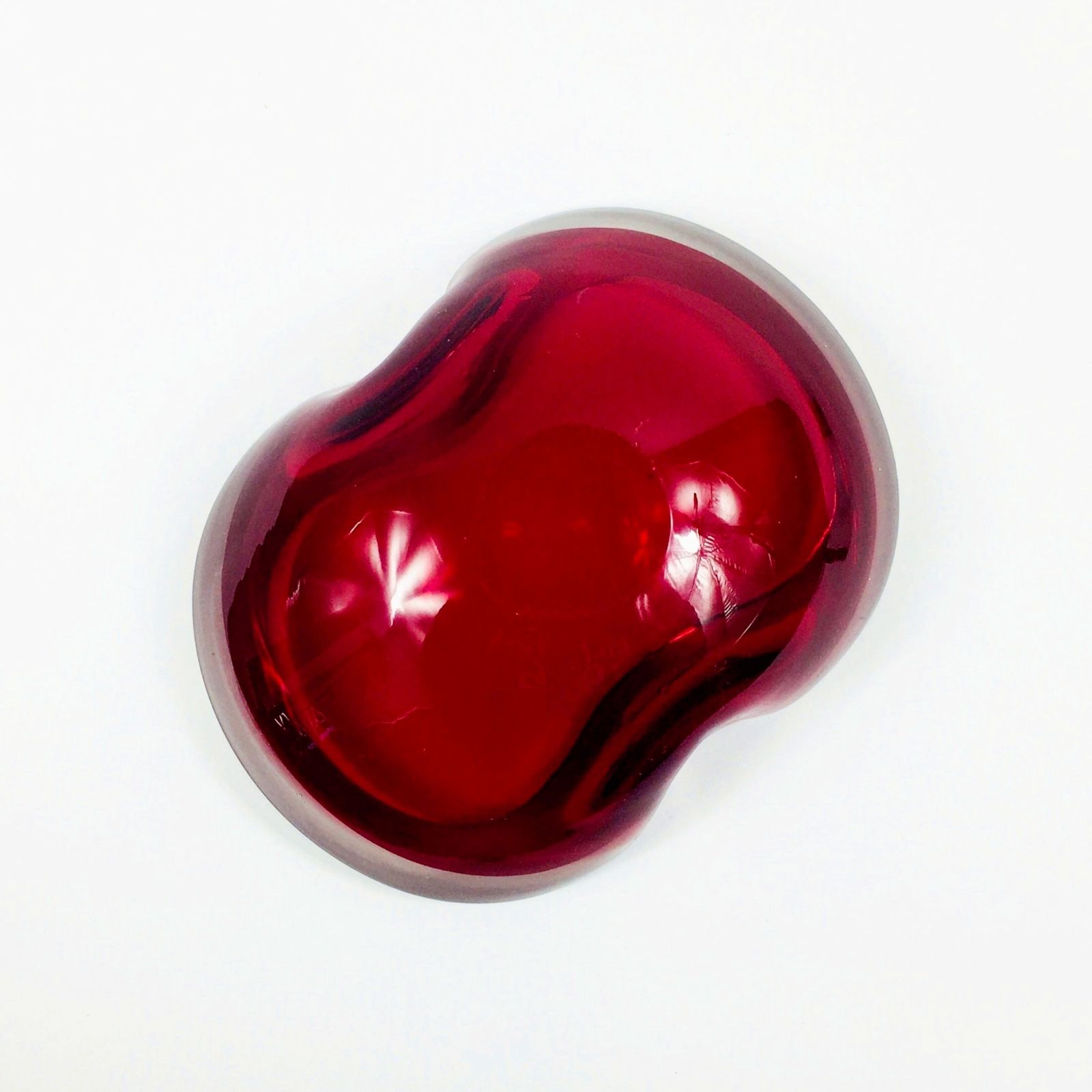 Large Sommerso Murano Glass Bowl Or Vide Poche Attributed To Flavio Poli, Italy, 1960s/1970s photo vintage