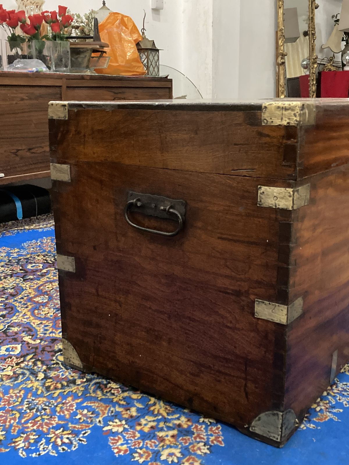 Camphor Wood 19th Century Military Campaign Trunk (England, Circa 1850) photo 1225.0