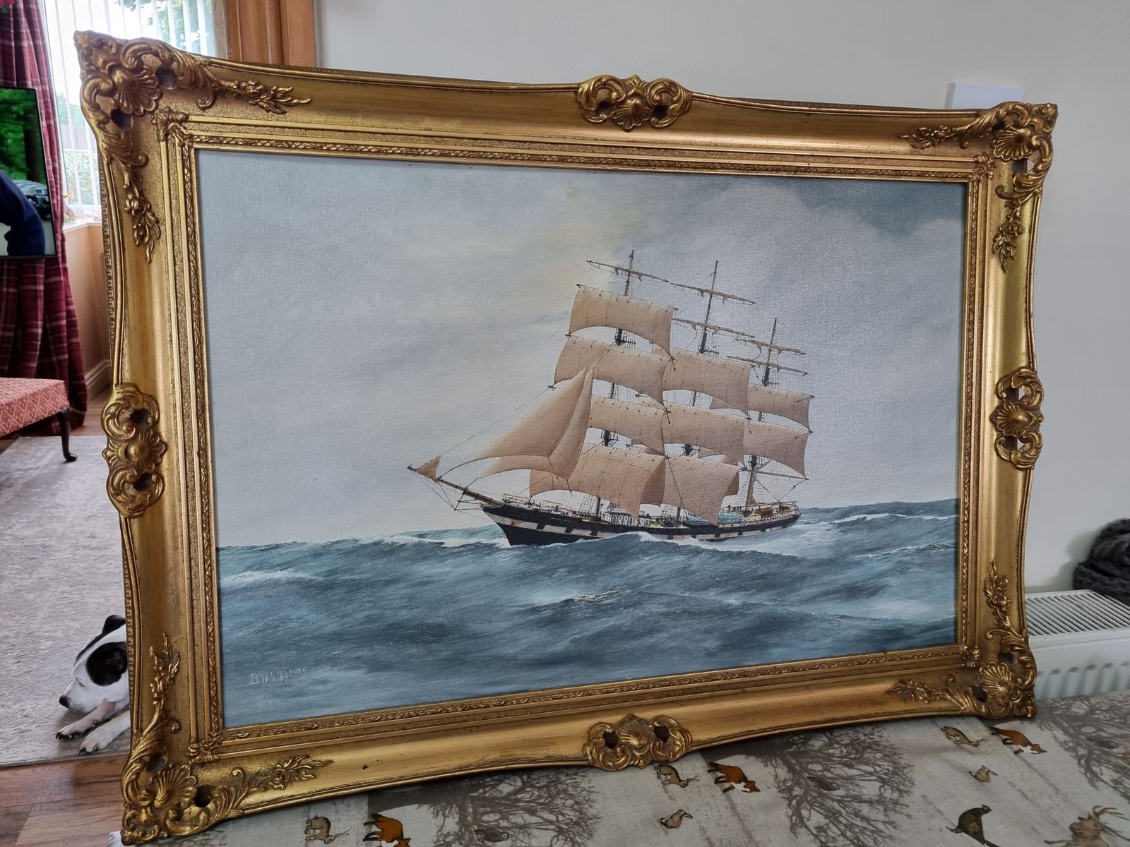 Beautiful Galleon Ship. Oil On Board By Bill Welburn.
