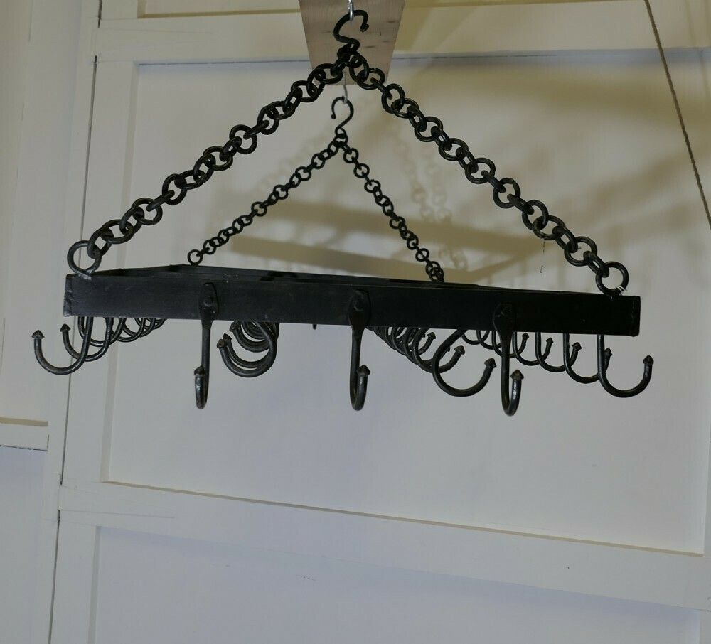 Huge French Iron Pot Hanger, Kitchen Utensil Or Game Hanger photo furniture