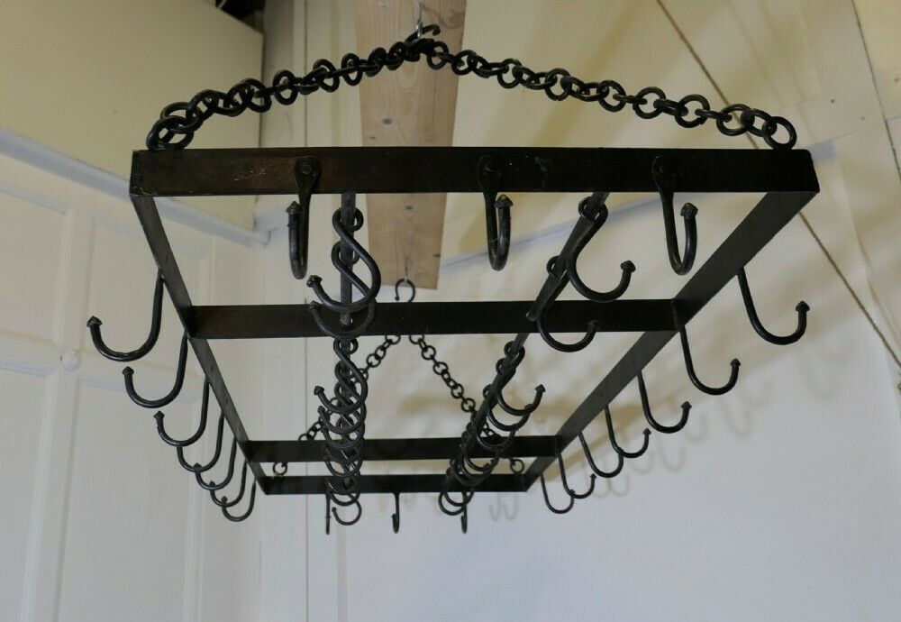 Huge French Iron Pot Hanger, Kitchen Utensil Or Game Hanger photo 660.0