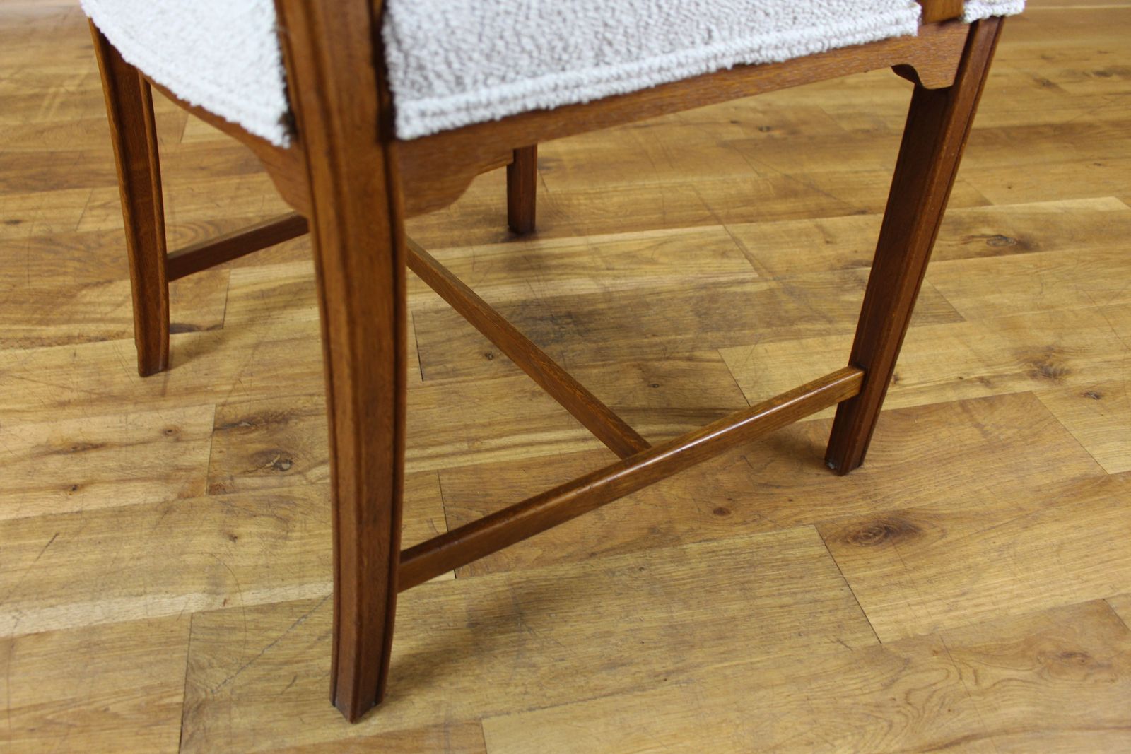 Danish Small Oak Armchair Upholstered In New Boucle photo 325.0
