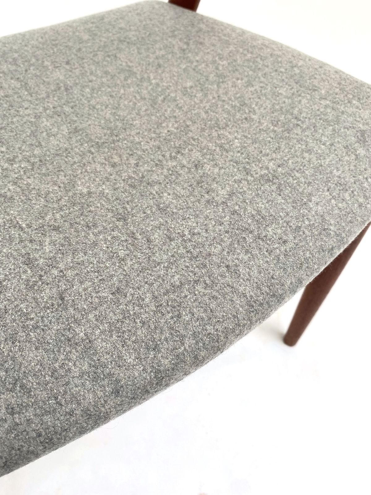 Furniture Danish Kai Kristiansen Model 42 Teak And Grey Wool Dining Chair Mid Century 1960s photo