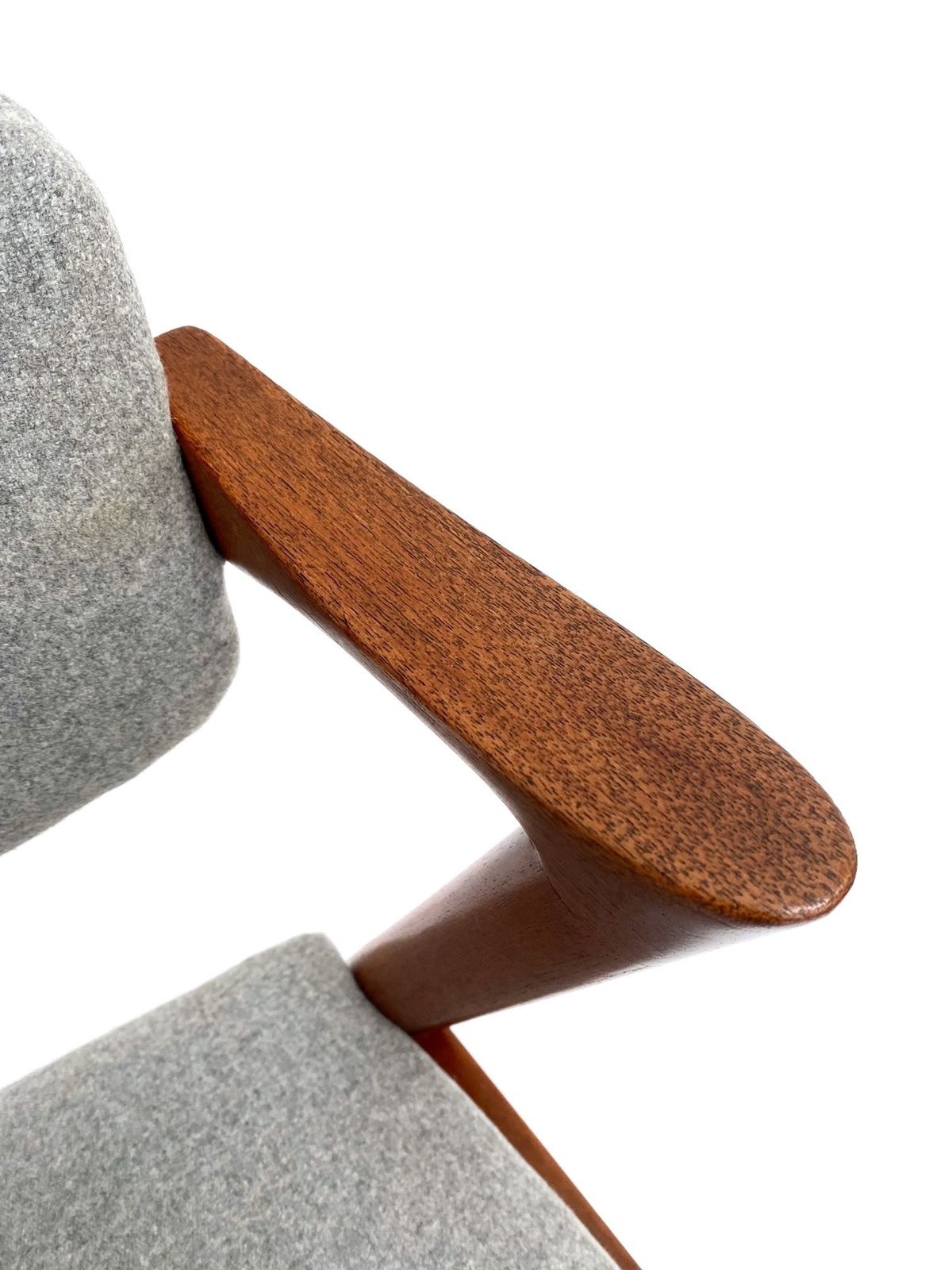 photo buy Danish Kai Kristiansen Model 42 Teak And Grey Wool Dining Chair Mid Century 1960s