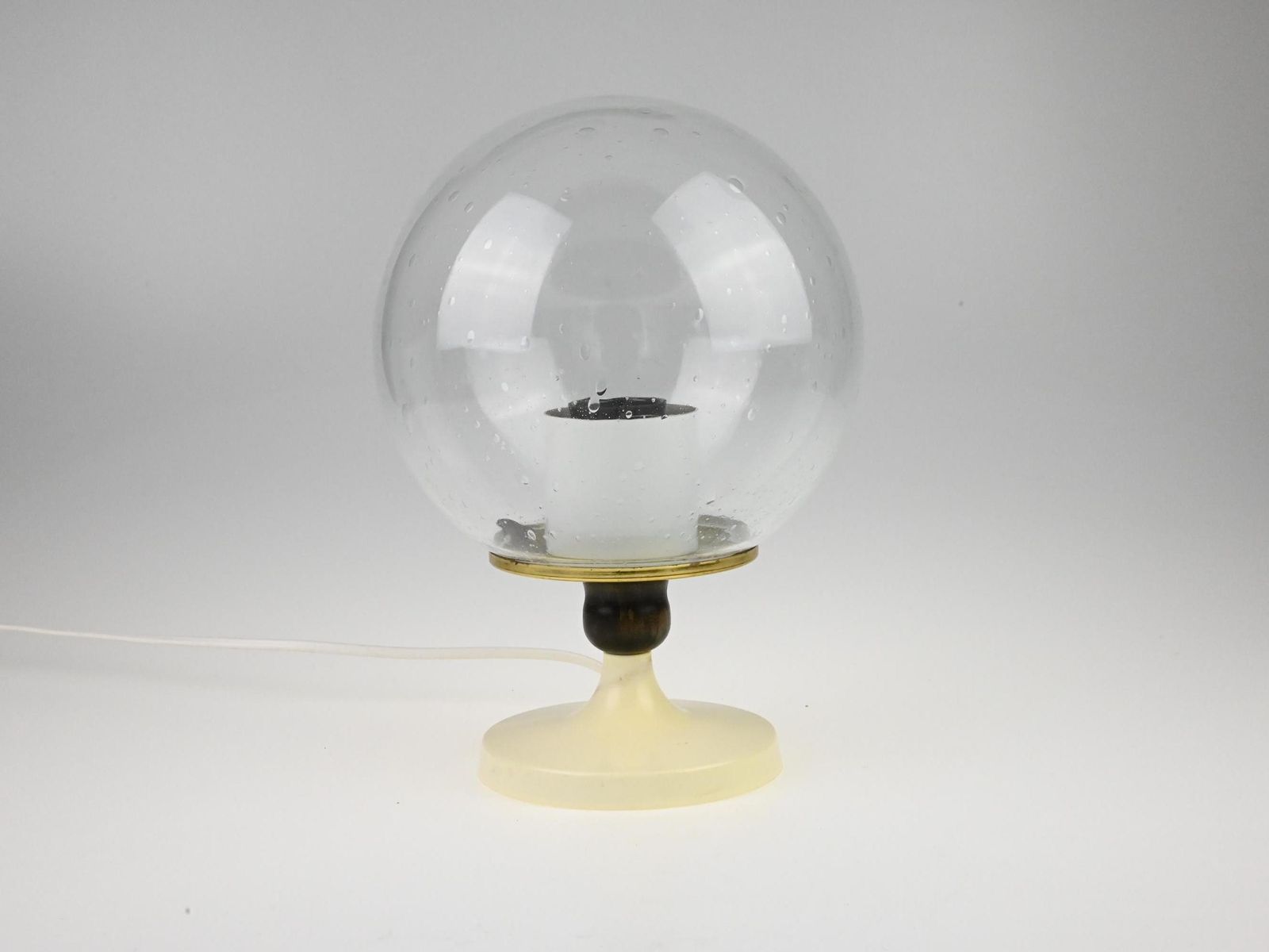Vintage Glass Table Lamp, Raindrop Shade, Table Lamp, Globe Lamp, Glass Globe Lamp, Desk Lamp, Mid Century Lamp, Vintage Light, Old Lamp photo Lighting