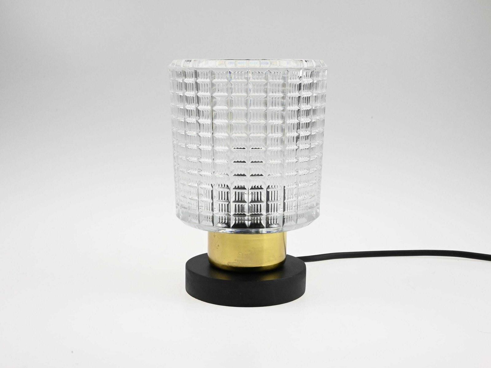 Vintage Bedside Mid Century Lamp, Glass Lamp, Retro Table Lamp,Old Lamp photo vinterior