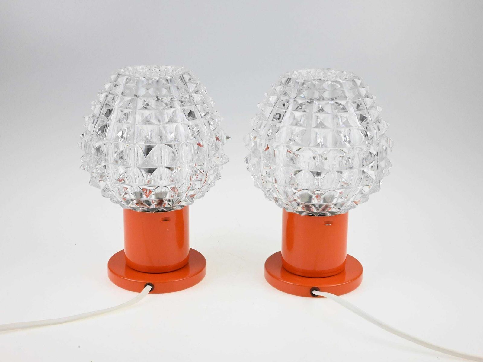 Pair Of Orange Bedside Lamps, Kamenicky Senov Lamps, Bedside Lamp Pair, Pair Of Lamps, Bedside Lamps, Bedside Lamp, Table Lamp, Desk Lamps photo 191.0
