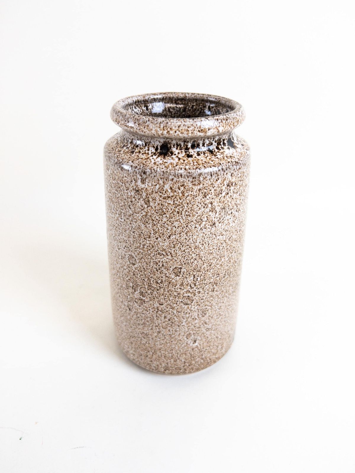 West German Pottery Vase By Scheurich 201 18   Beige White Foamy Fat Lava Vase   West German Vase photo vinterior
