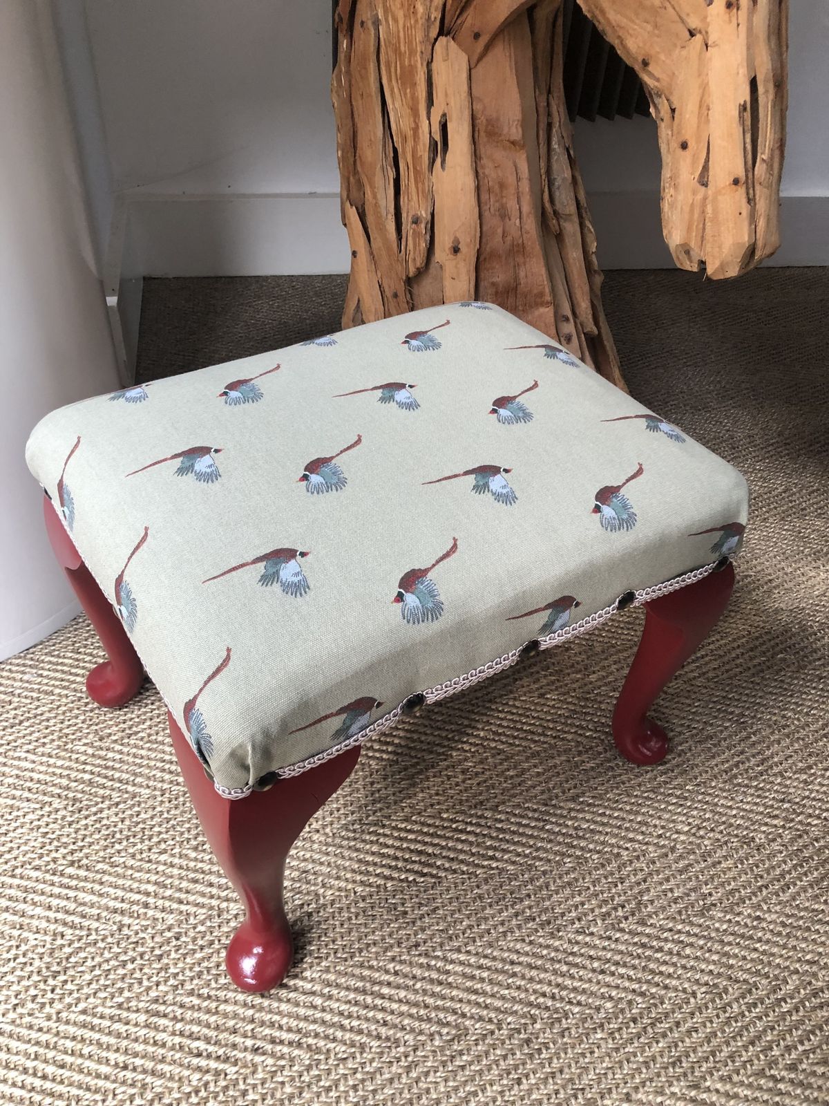 Beautifully Renovated Sophie Allport Pheasants Footstool photo vinterior