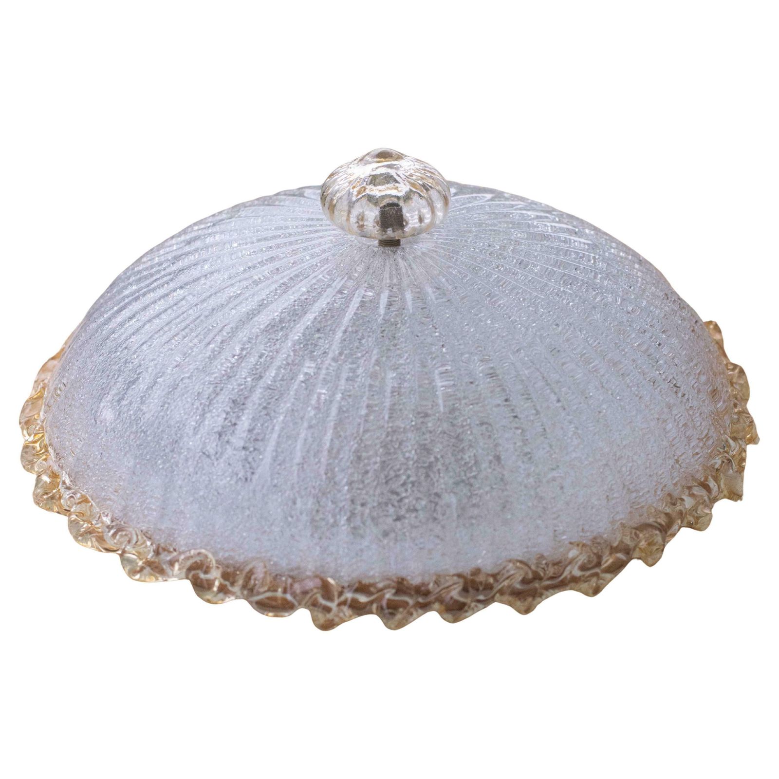 Italian Yellow And Trasparent  Murano Glass Ceiling Fixture, Murano, 1970