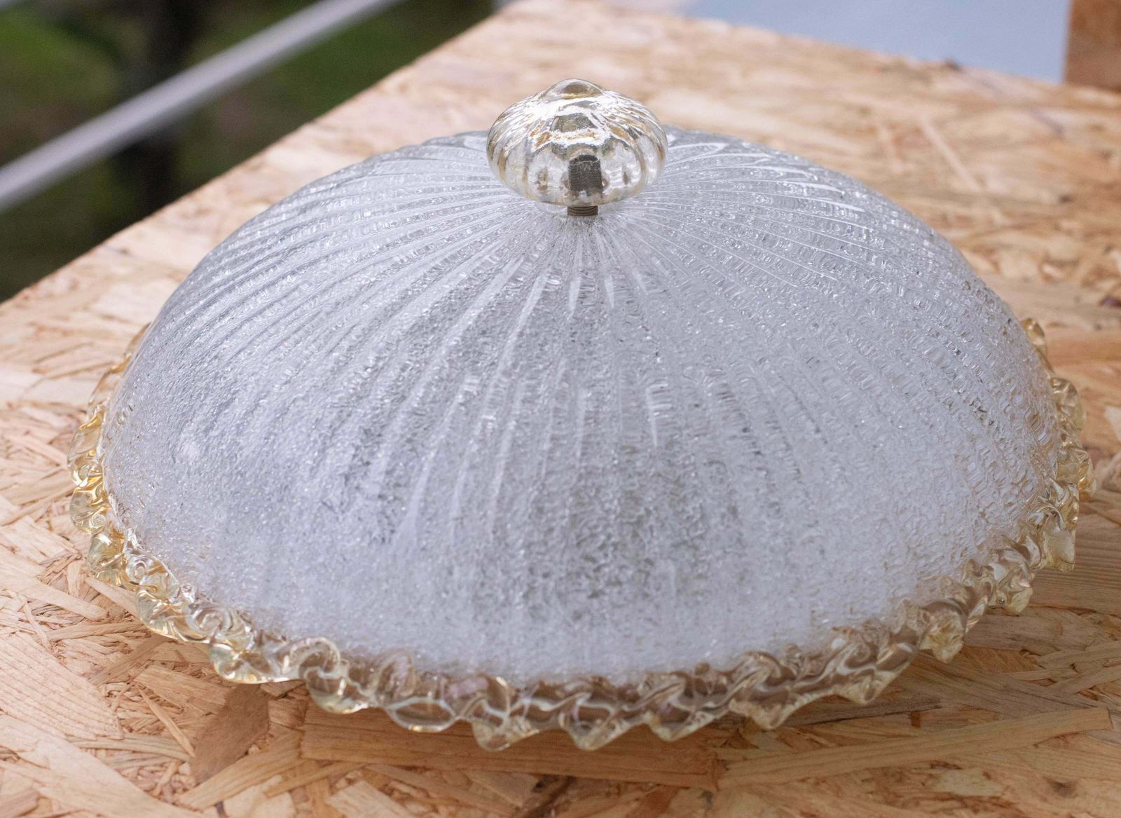 Italian Yellow And Trasparent  Murano Glass Ceiling Fixture, Murano, 1970 photo furniture