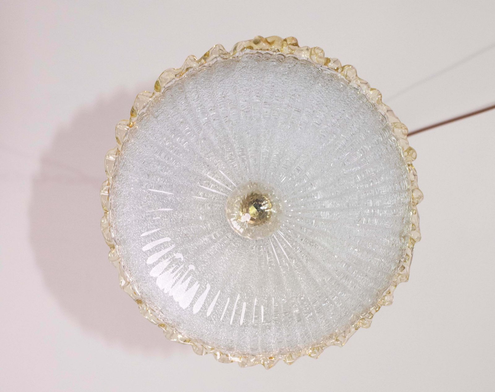 Italian Yellow And Trasparent  Murano Glass Ceiling Fixture, Murano, 1970 photo vintage