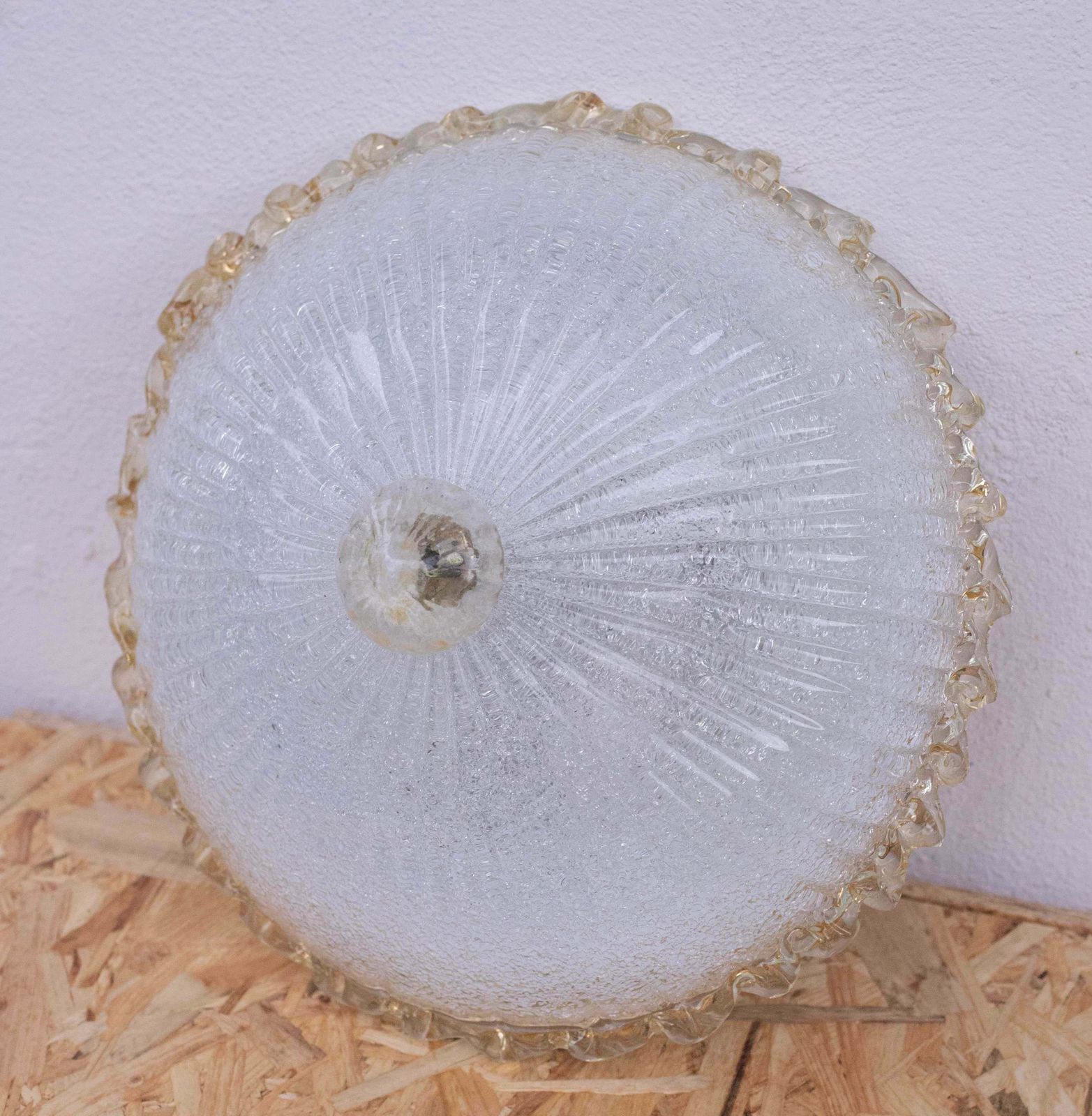 848.0 Italian Yellow And Trasparent  Murano Glass Ceiling Fixture, Murano, 1970 photo