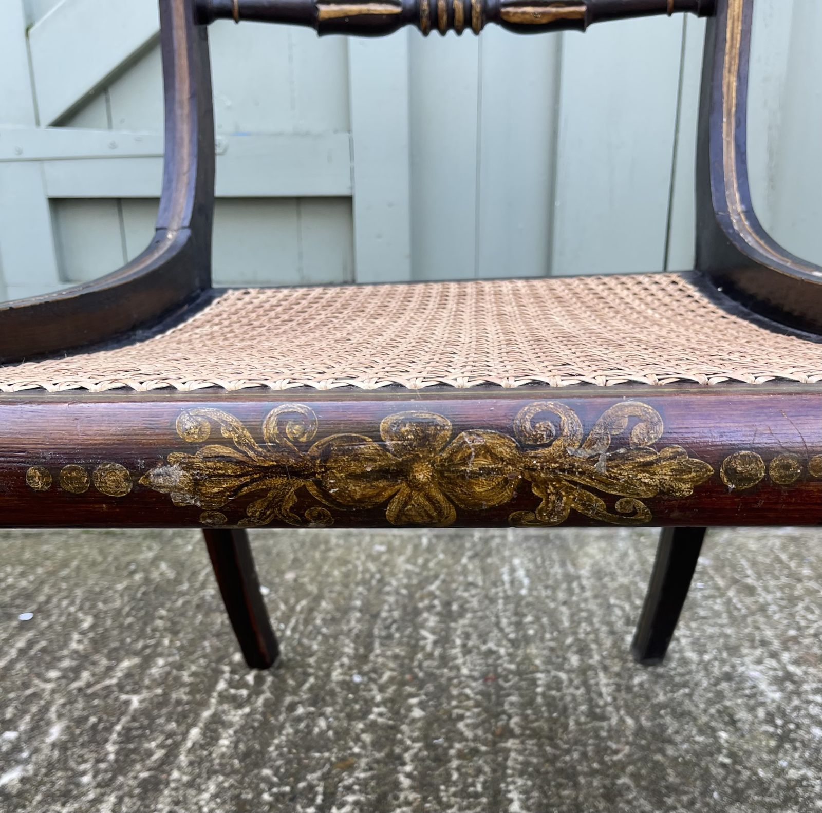 A Rare Set Of Eight Regency Painted Dining Chairs photo vintage