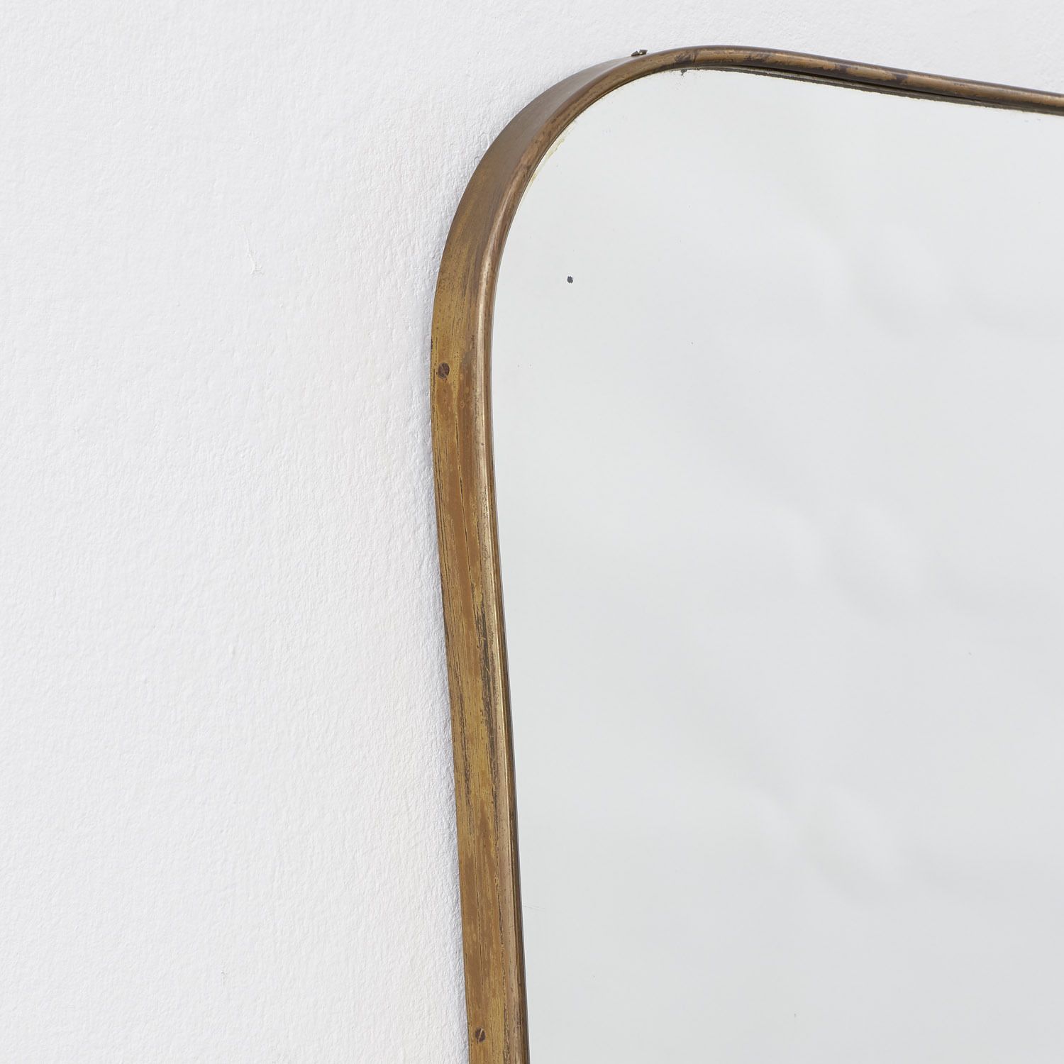 Large Brass Mirror In The Style Of Gio Ponti Italy, 1950s photo for sale