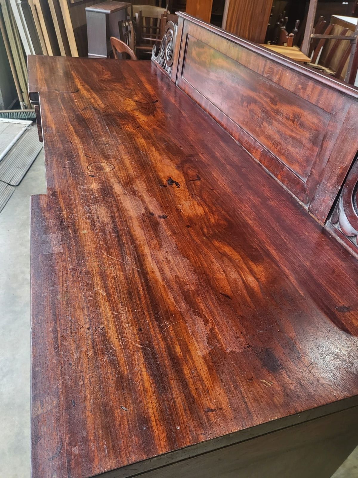 photo furniture Antique Edwardian Victorian Mahogany Twin Pedestal Sideboard Drawers Wine Drawer