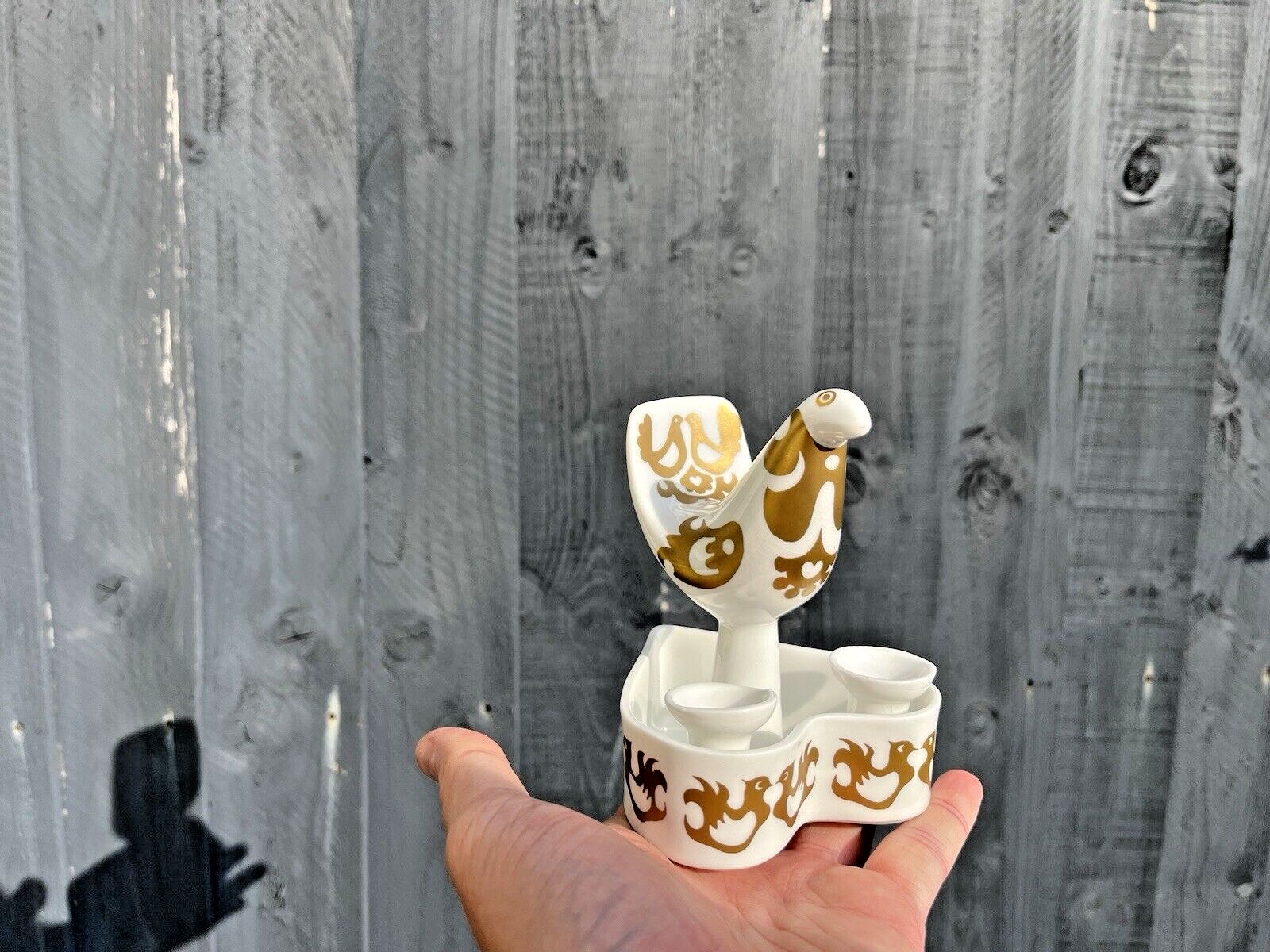 Highland Fine Bone China Stylised Bird Scandi Style Twin Taper Candle Holder Mcm photo Home Decor