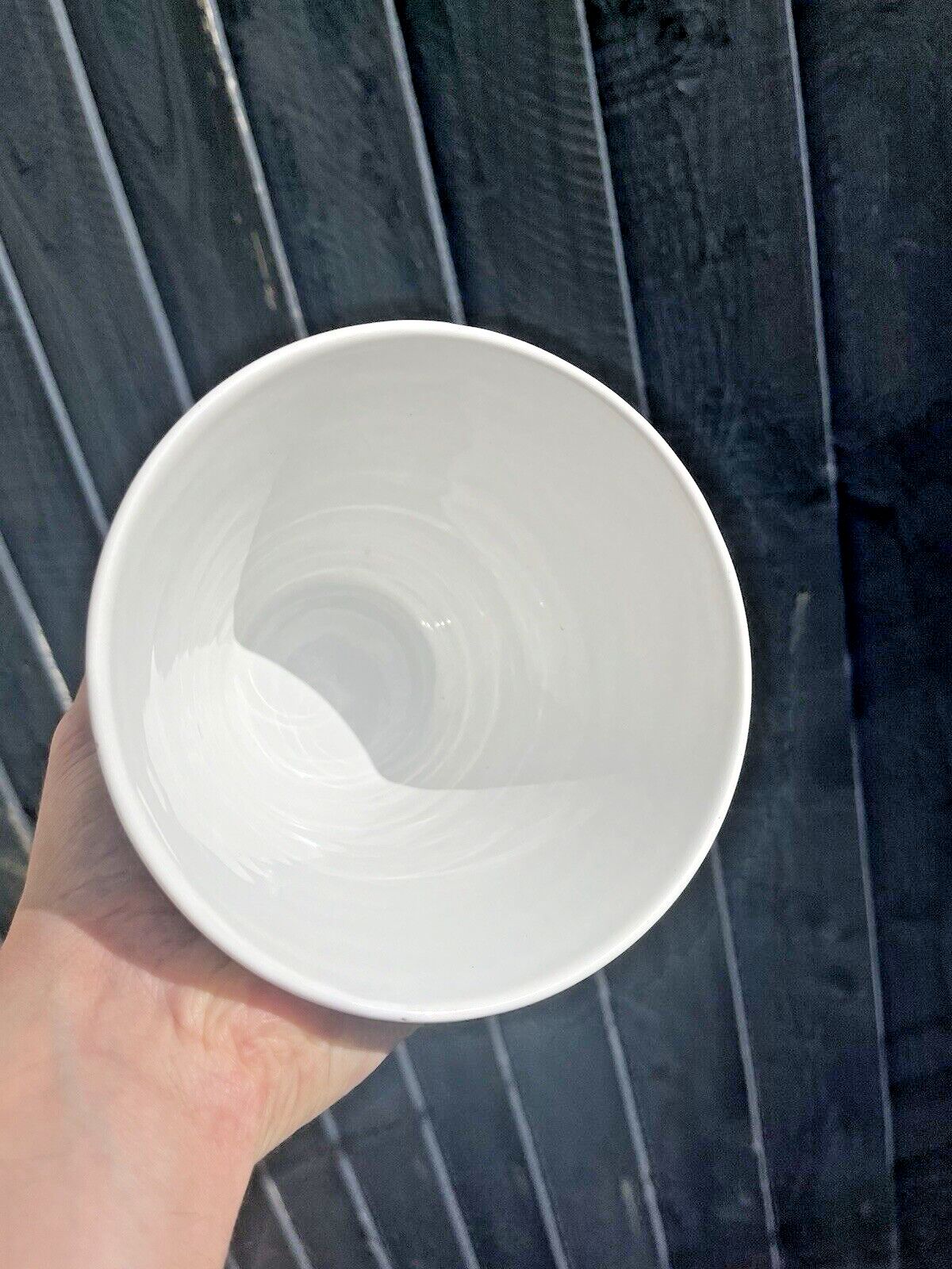 55.0 Mid Century 60's 70's Italian Pottery White Turquoise Abstract Leaf Plant Pot photo