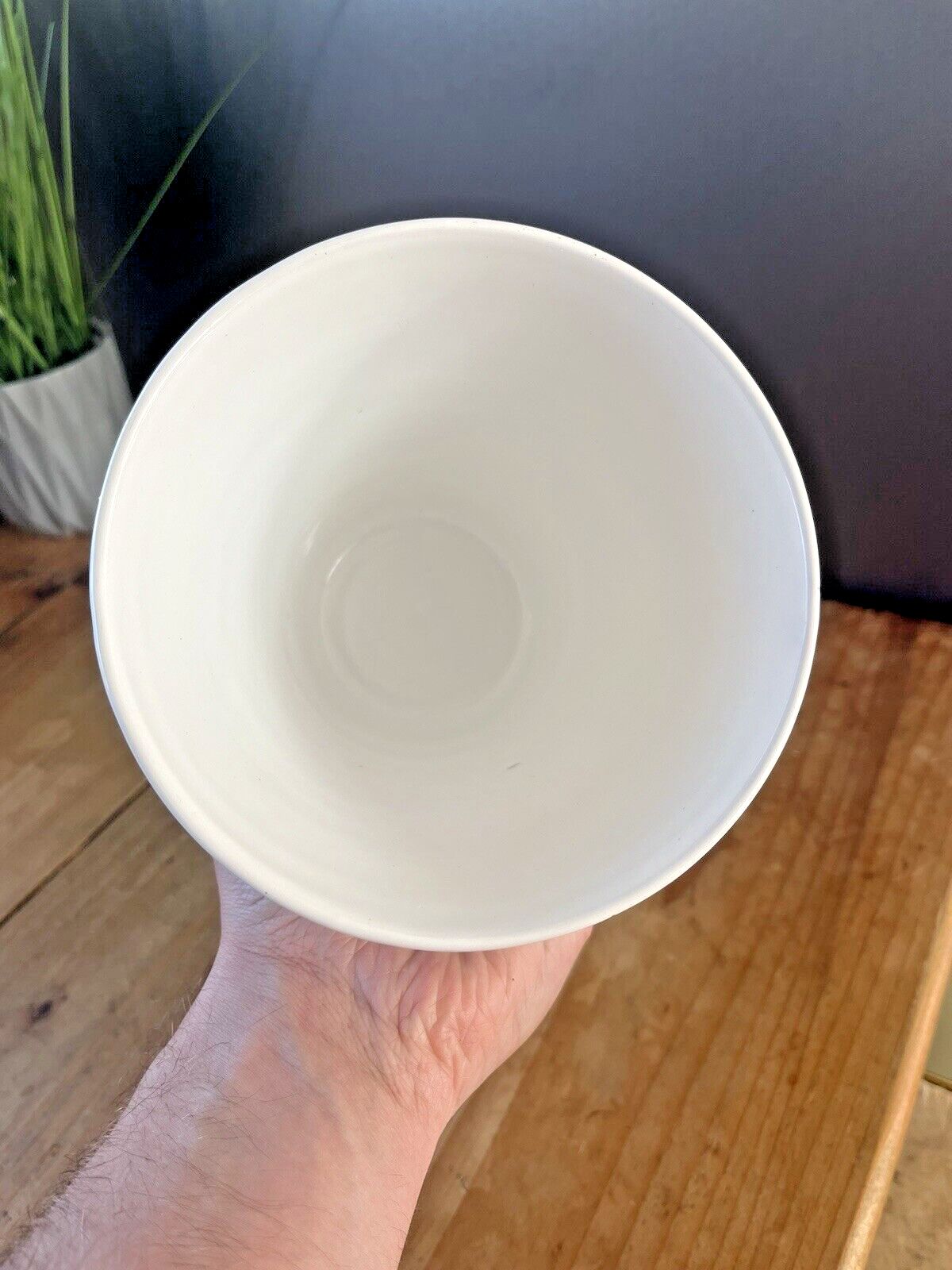photo buy Mid Century 60's 70's Italian Pottery White Turquoise Abstract Leaf Plant Pot