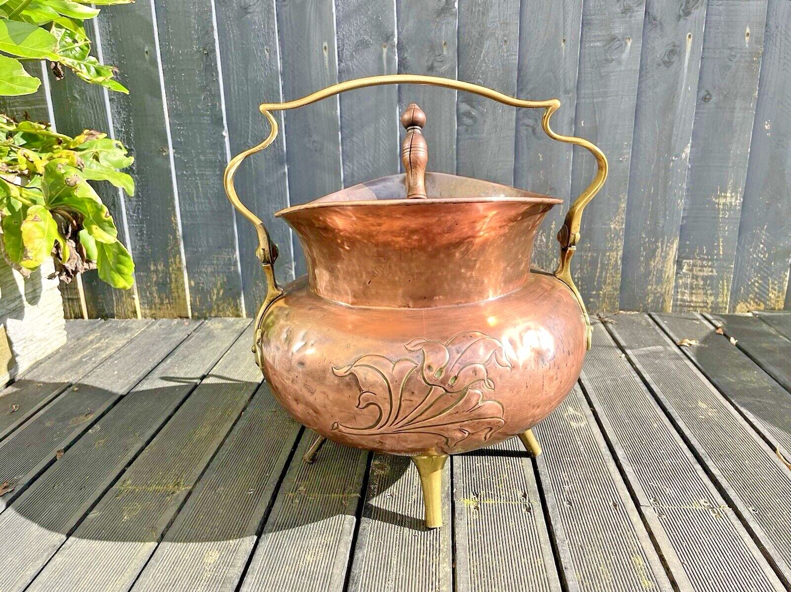 Antique Arts & Crafts Copper Brass Coal Bucket Benham Froud Christopher Dresser photo buy