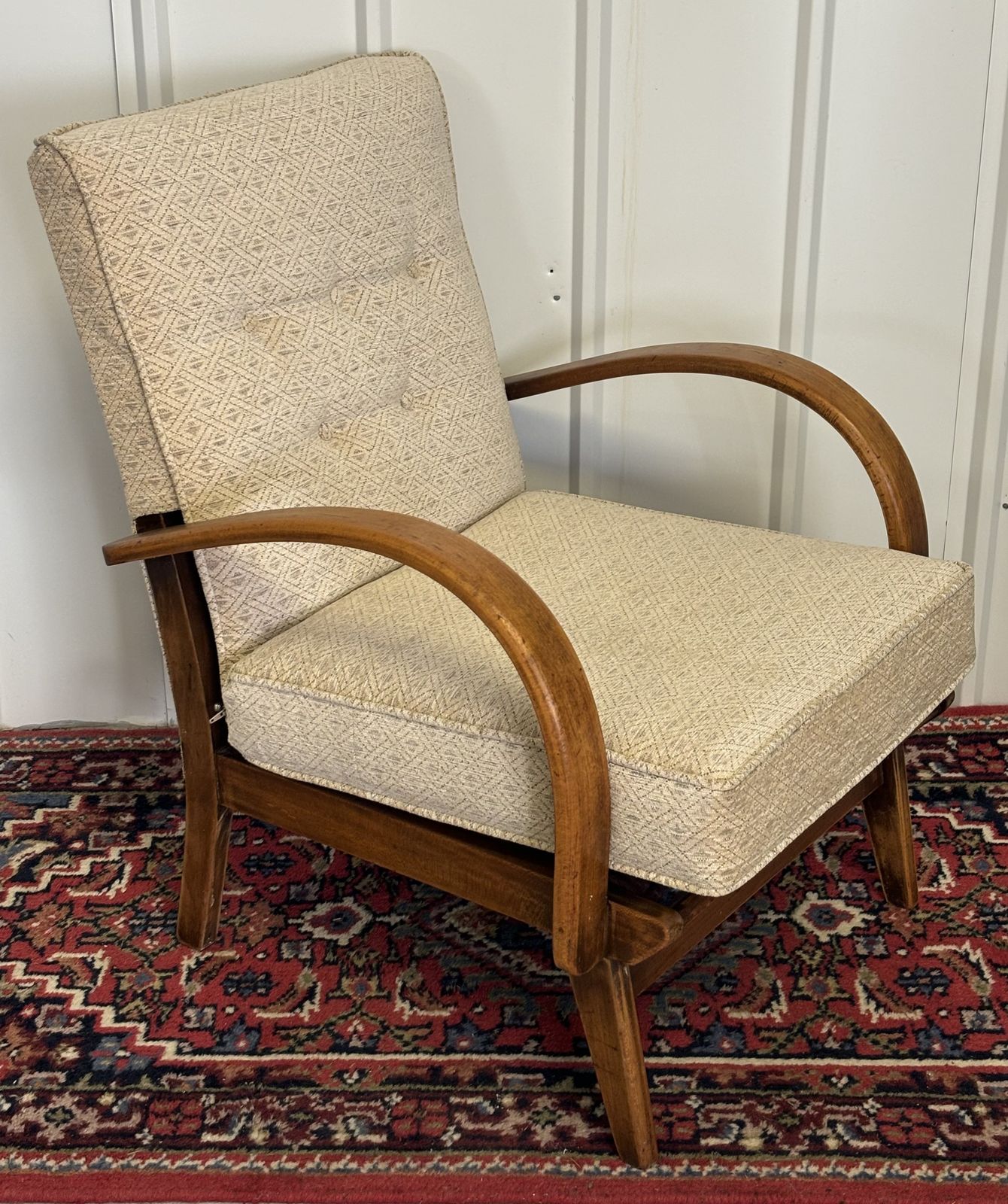 Newly Upholstered Art Deco Bentwood Armchair