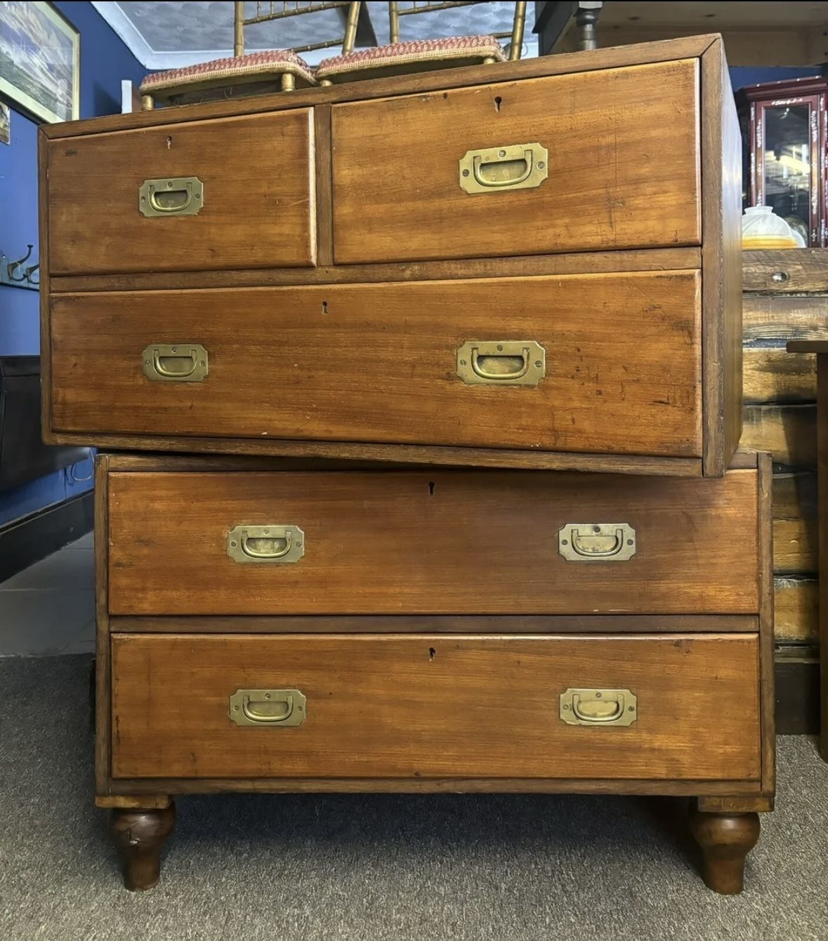Antique Two Part Chest Of Drawers photo for sale