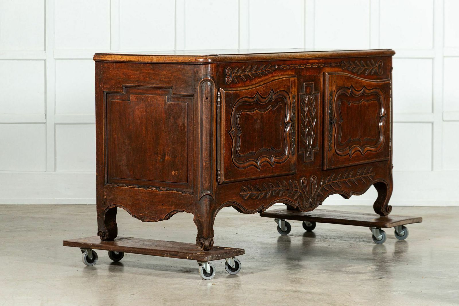18thc French Carved Walnut Marriage Buffet photo for sale