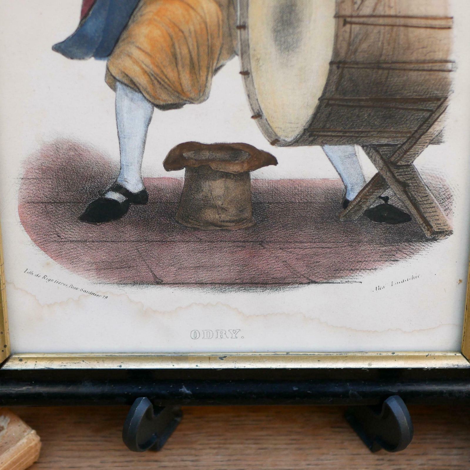 Framed Coloured Antique Lithograph Of Jacques Charles Odry By Alexander Lacauchie From 'Galarie Des Artistes Dramatique' 1840 photo 159.0