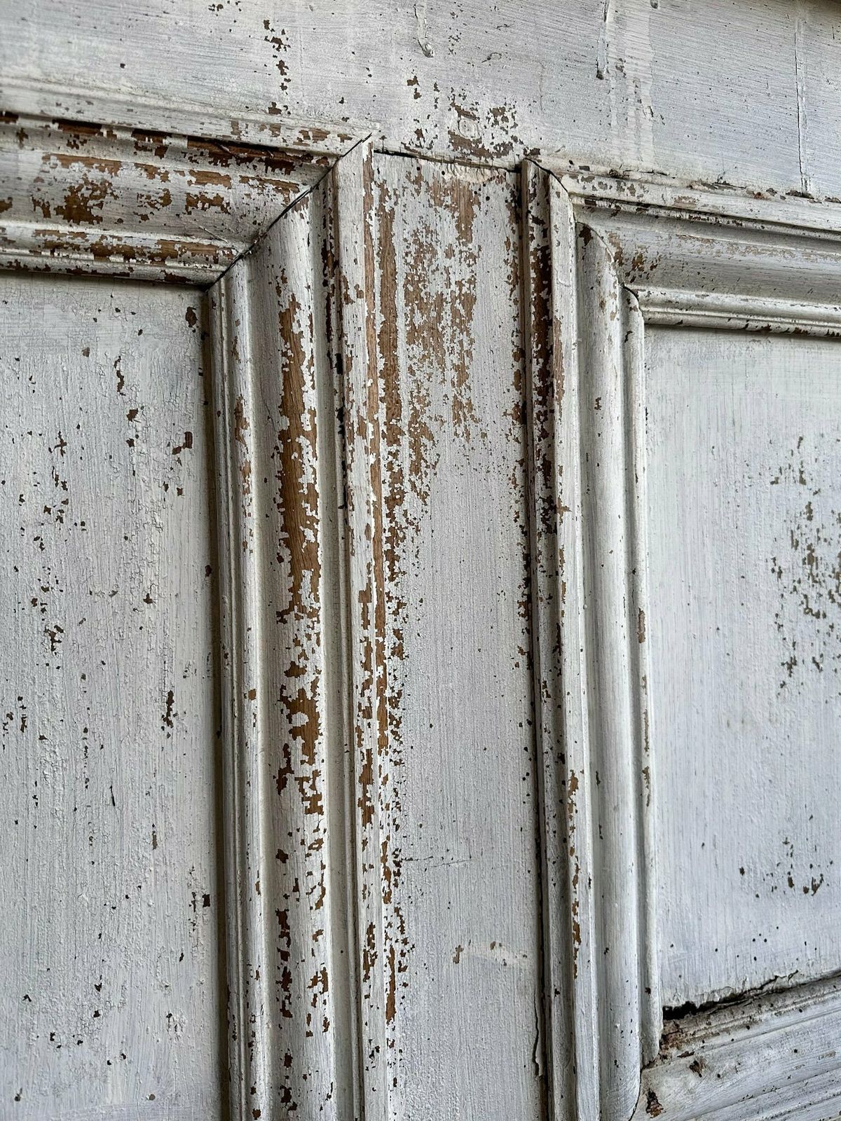 Parisian Entrance Hardwood Door W/ Original Iron Grills C.1900 photo vinterior