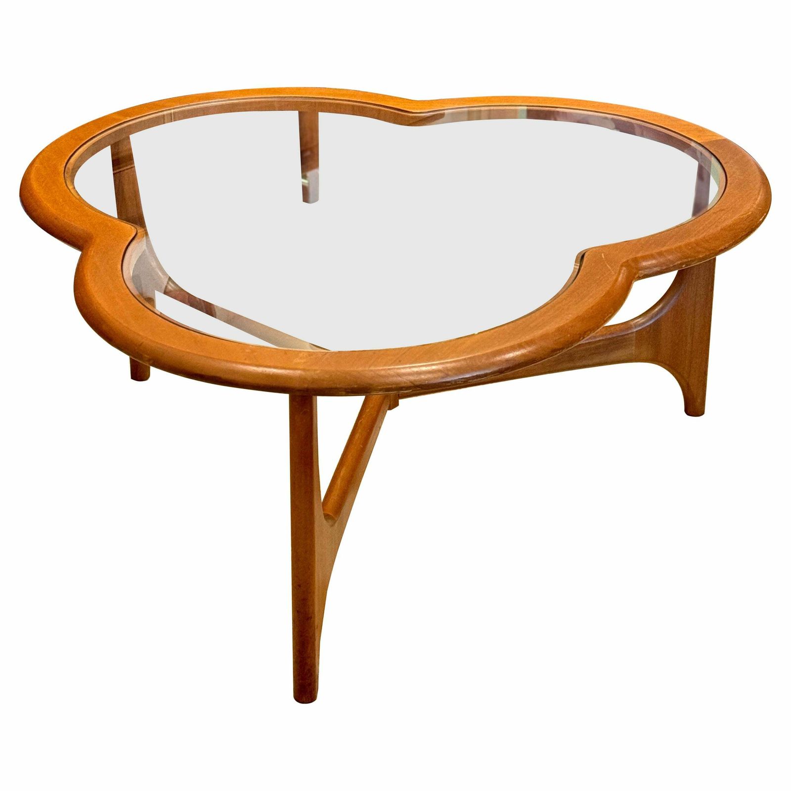 A Stunning  Mid Century Rare Teak & Glass Clover Leaf Coffee Table By Stonehill Of London photo furniture