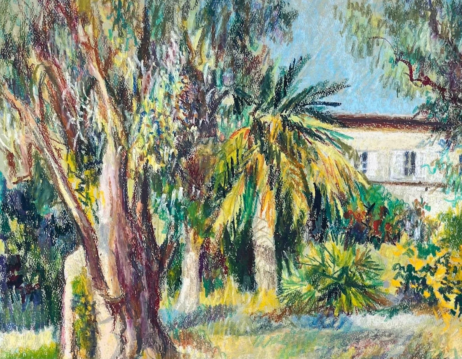 Josine Vignonmid Century French Original Pastel Painting Of Renoir's House In Cagnes Sur Mer1969 photo for sale
