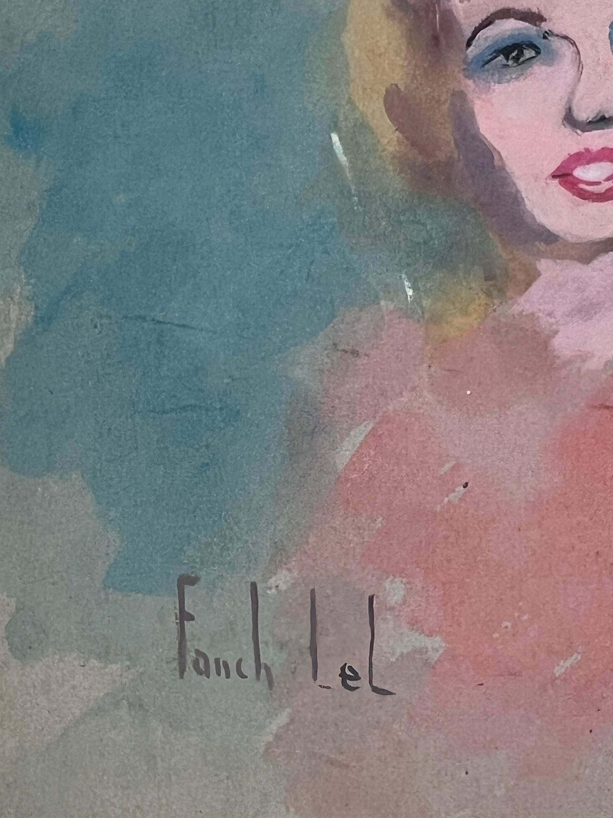 Fanch Lelsoft Portrait Of Hollywood's Iconic Marilyn Monroe In Gentle Pastels20th Century photo Art