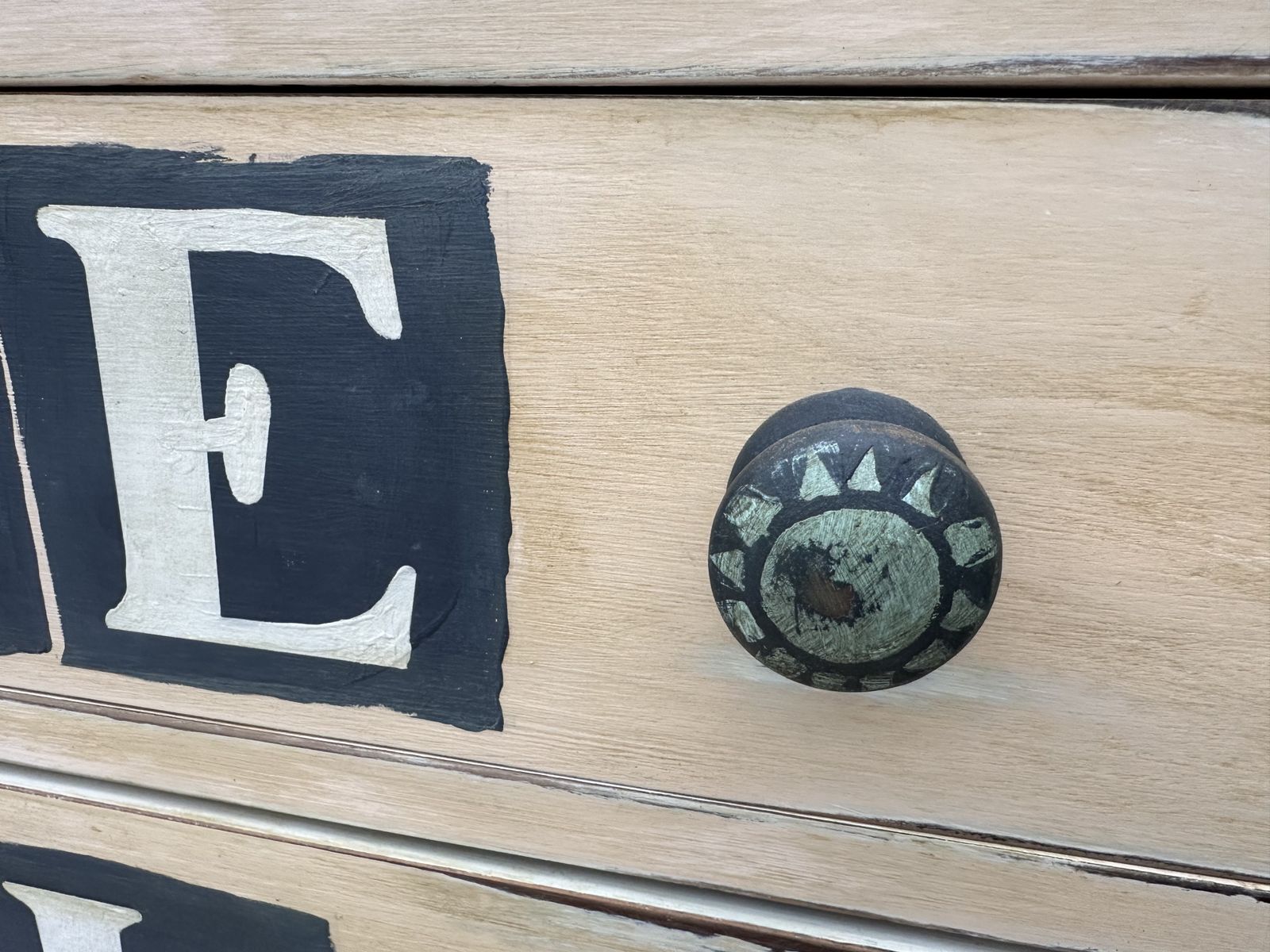Mid Century Chest Of Drawers, Hand Painted Sideboard. Café Del Mar! photo vinterior