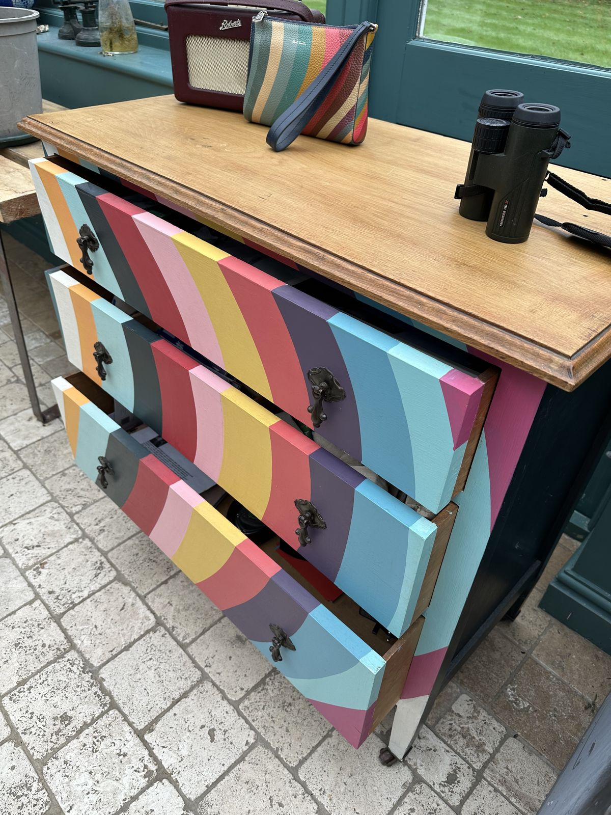 Mid Century, Hand Painted Chest Of Drawers. Paul Smith Design. photo vinterior