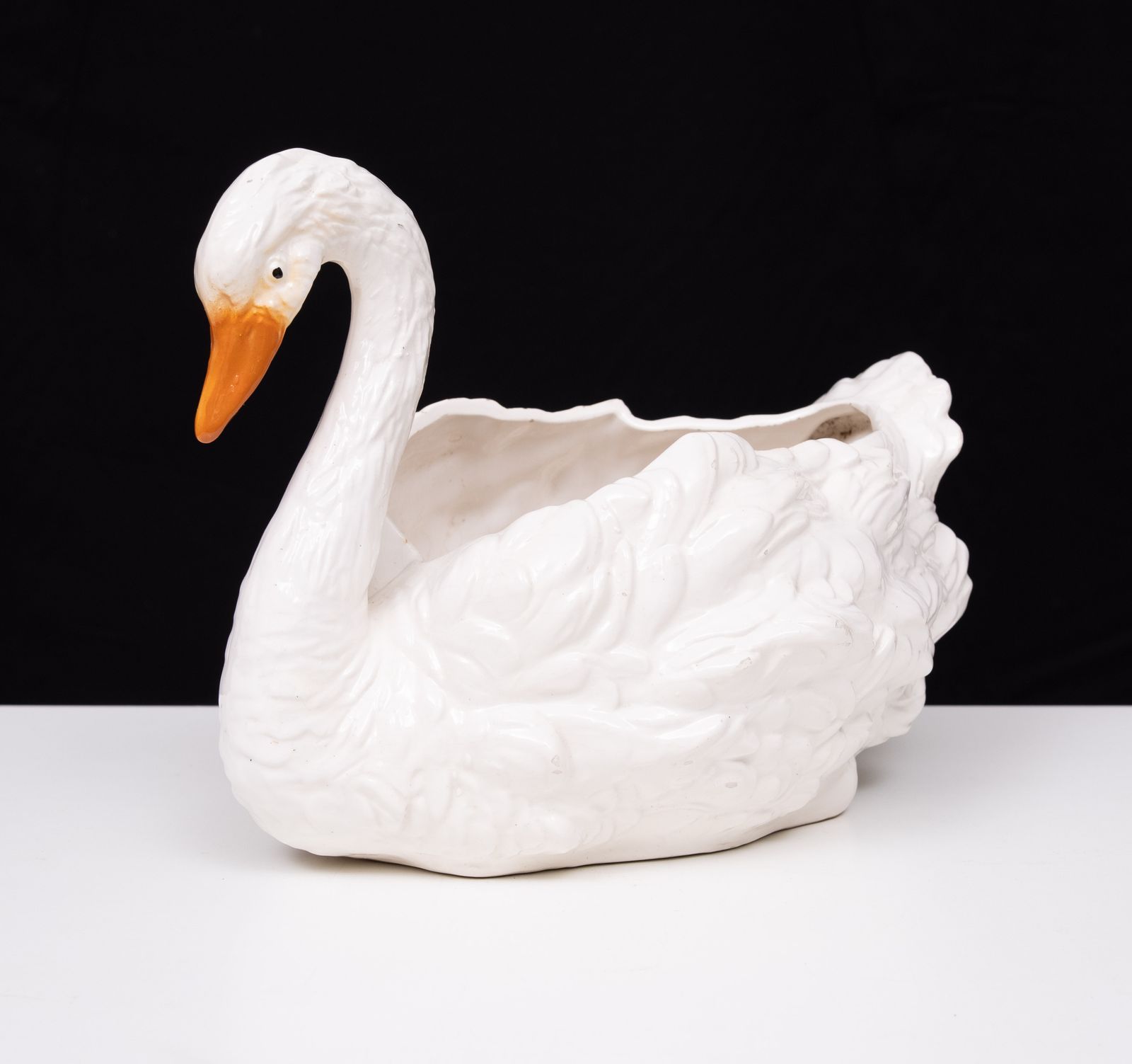 Antiek Capodimonte Keramische Zwanen Jardinière 1880 photo vinterior