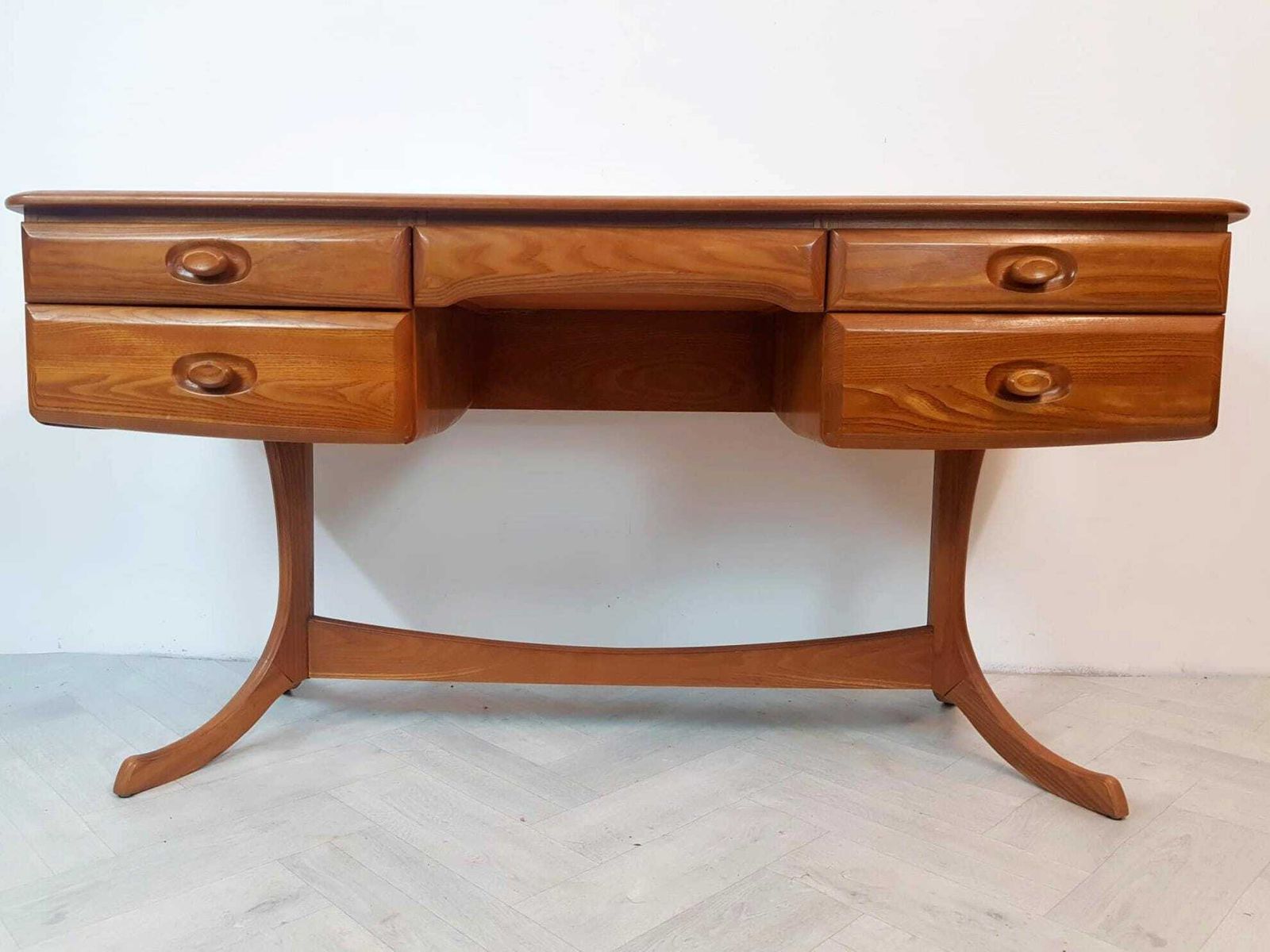 Vintage Solid Elm 1960s Mid Century Danish Design Desk Dresser Sideboard Bl293 photo for sale