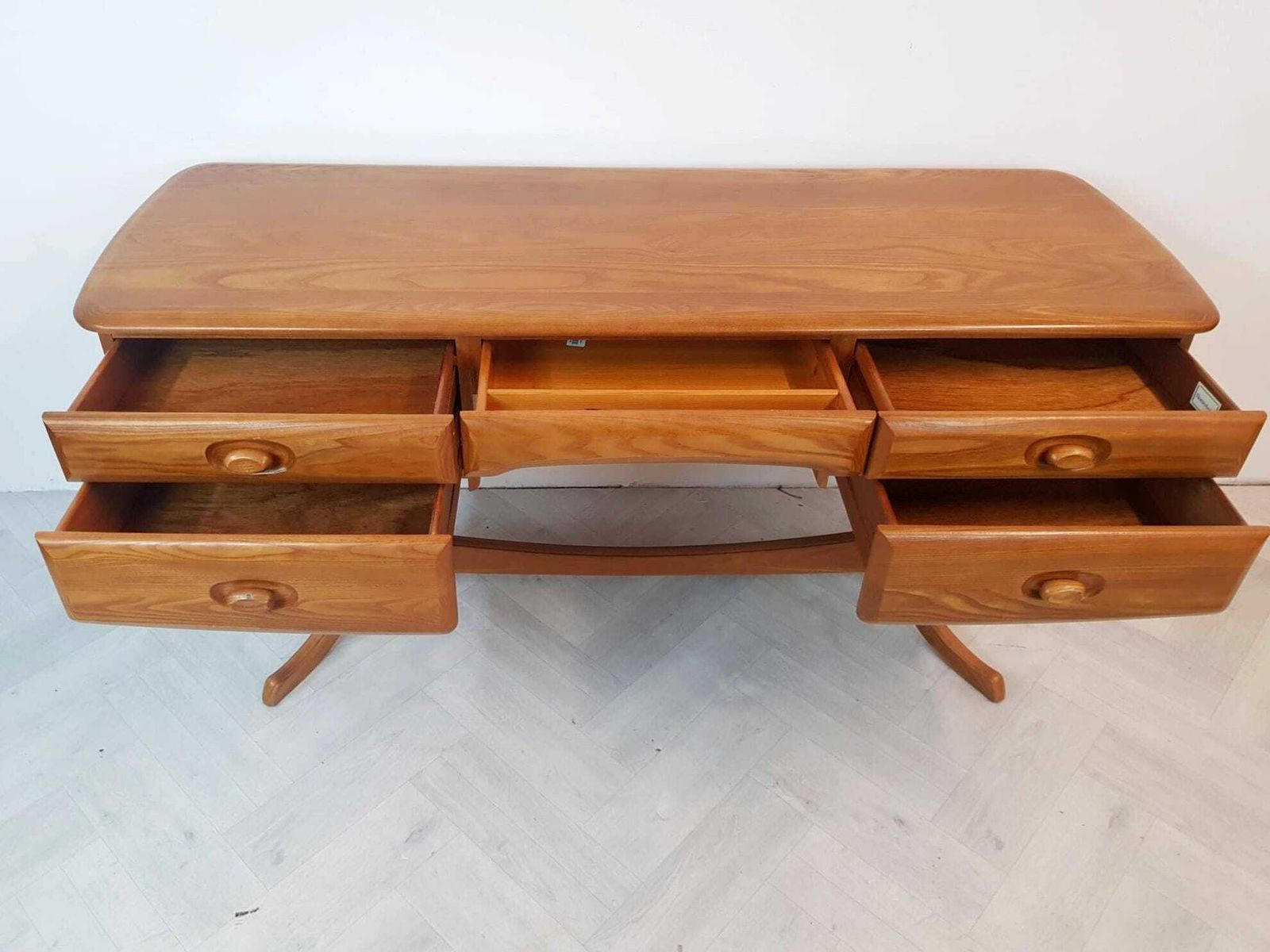 Vintage Solid Elm 1960s Mid Century Danish Design Desk Dresser Sideboard Bl293 photo 995.0