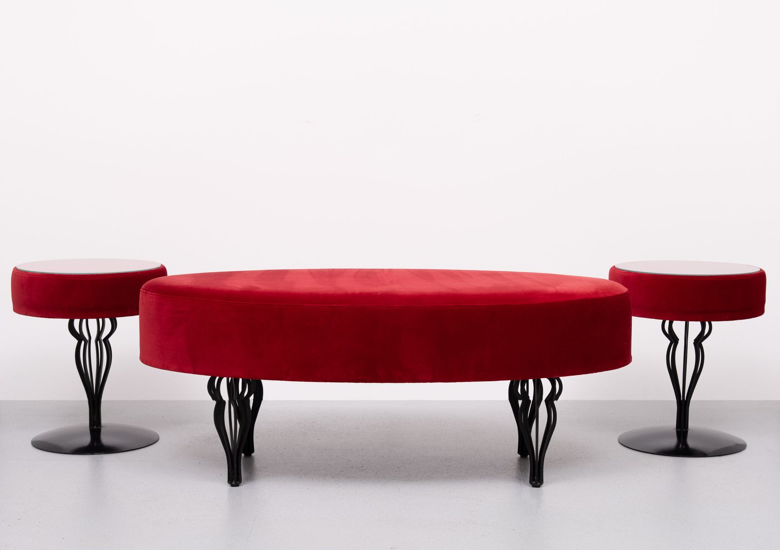 Unique 3 Piece Bedroom Set By Gelderland In Red Velvet . photo vinterior