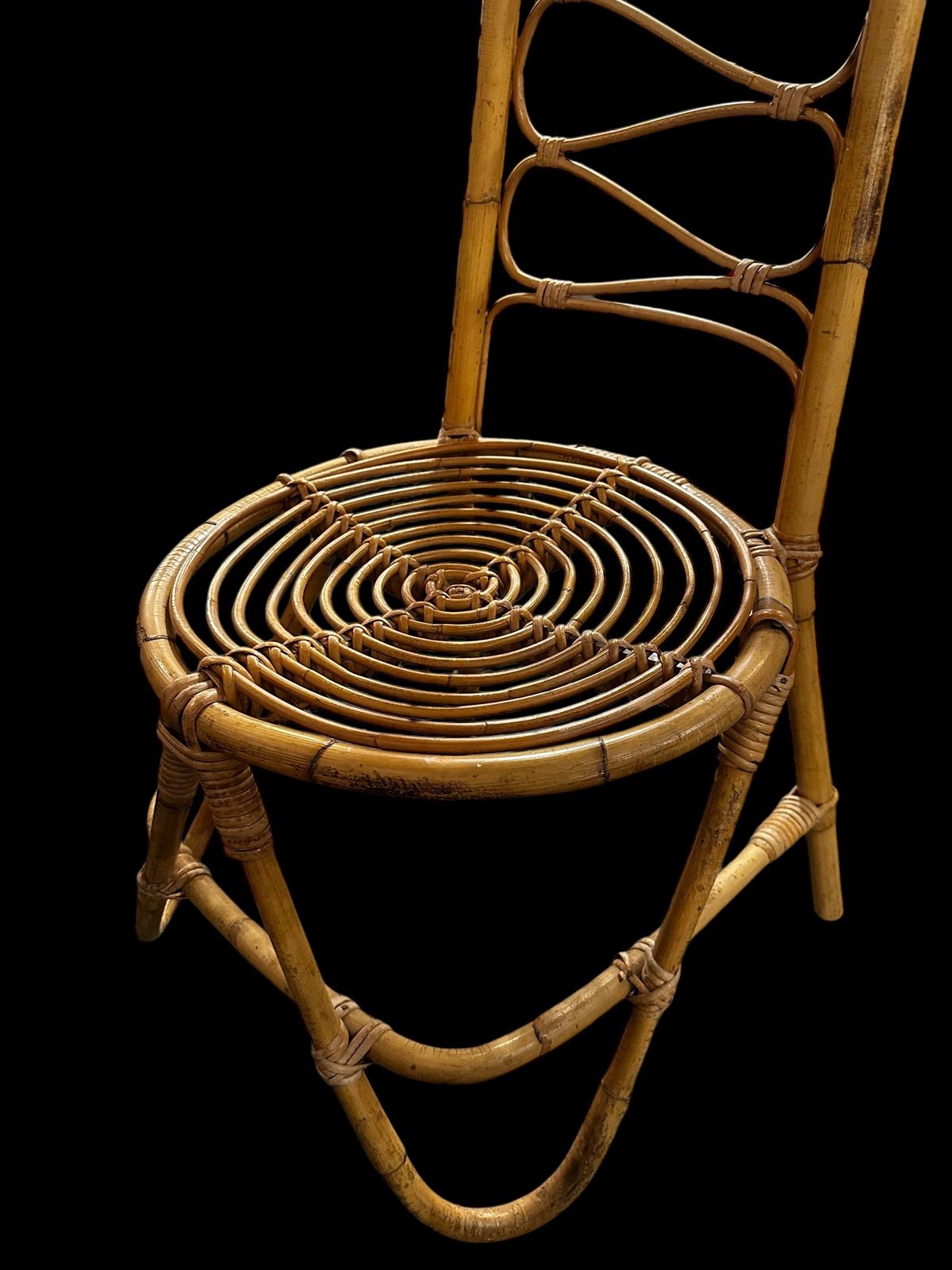 Vintage High Back Wicker & Woven Bamboo Chair By Dirk Van Sliedrecht, 1960 photo Furniture