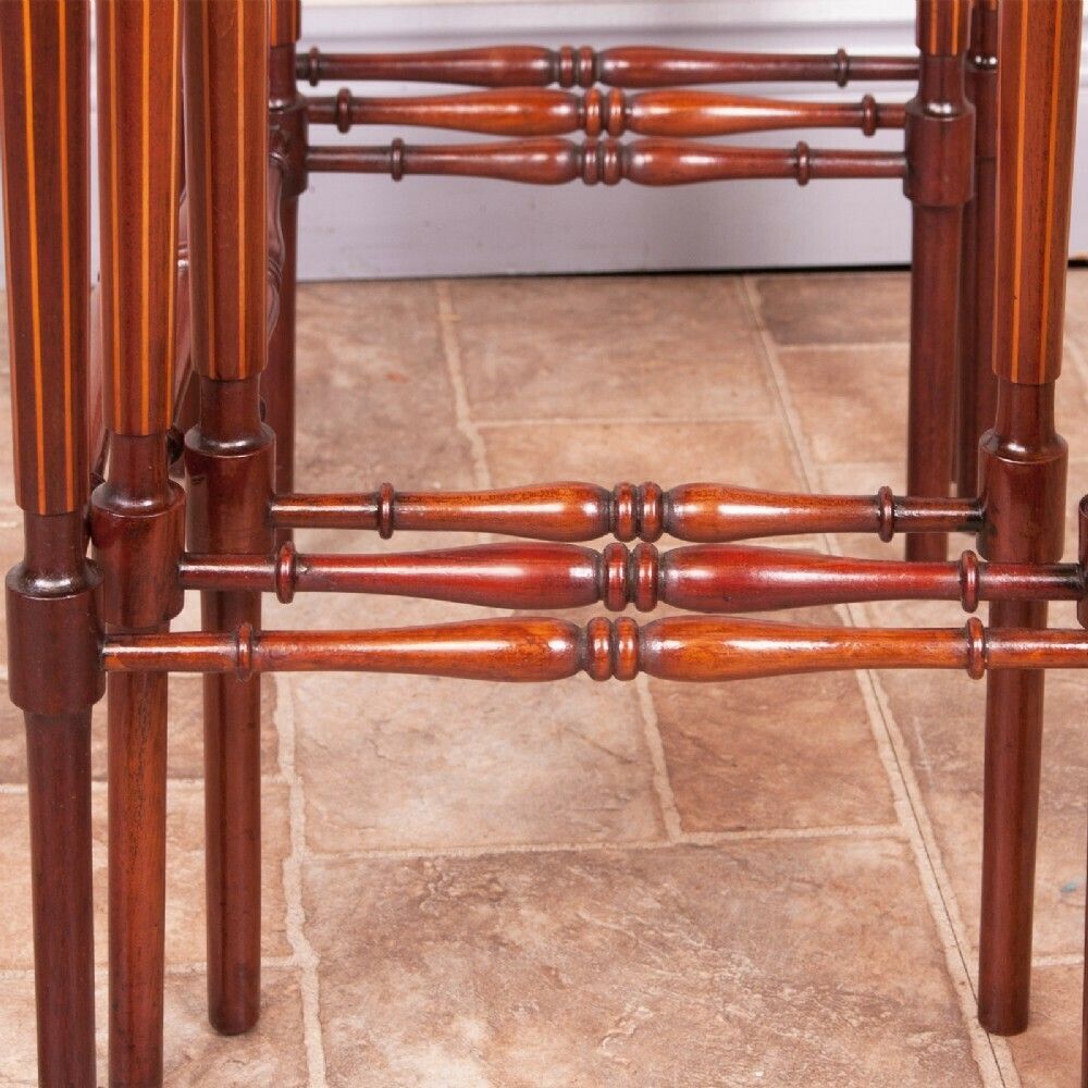 photo for sale Good Quality Inlaid Mahogany Nest Of Three Tables