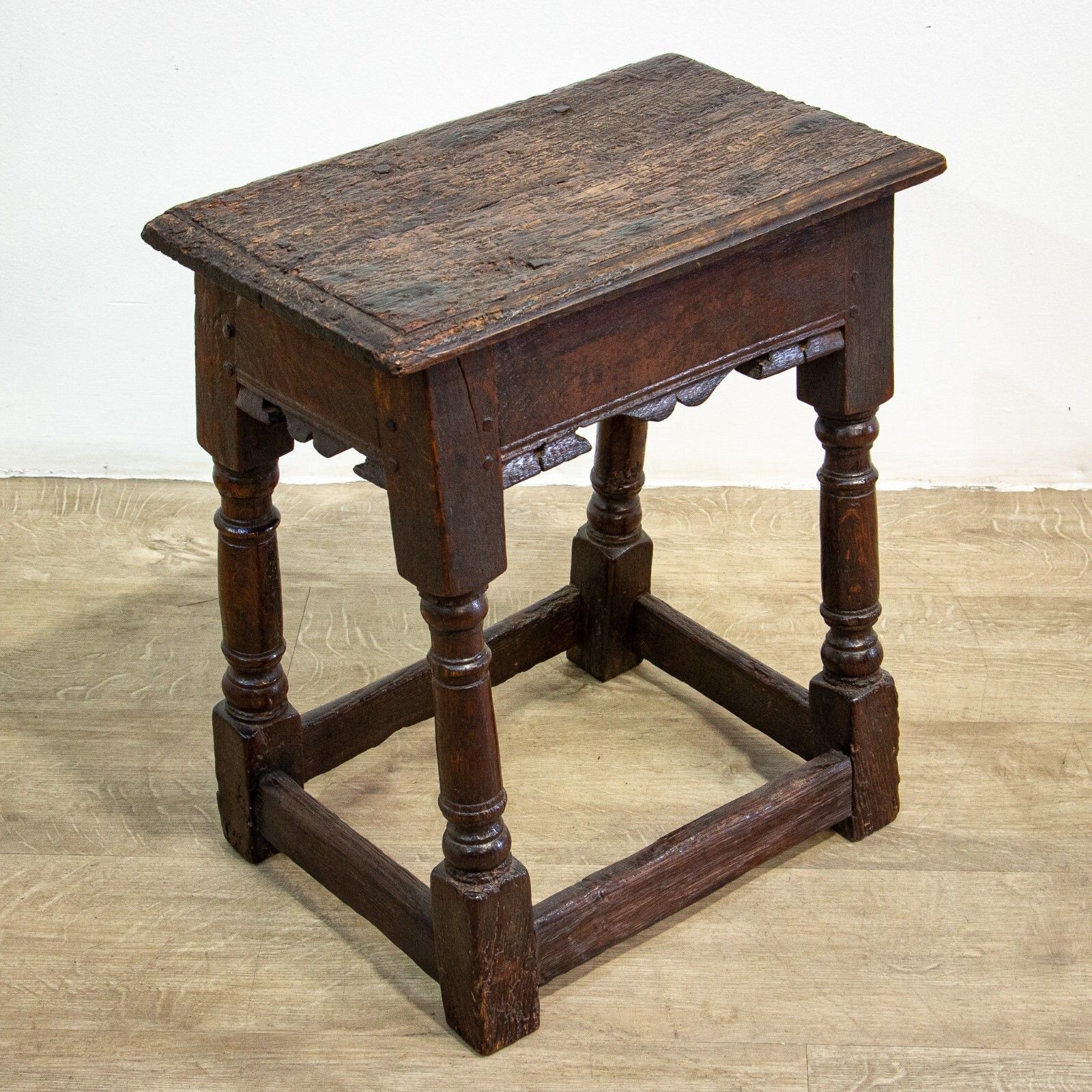 17th Century Oak Joint Or Coffin Stool photo for sale